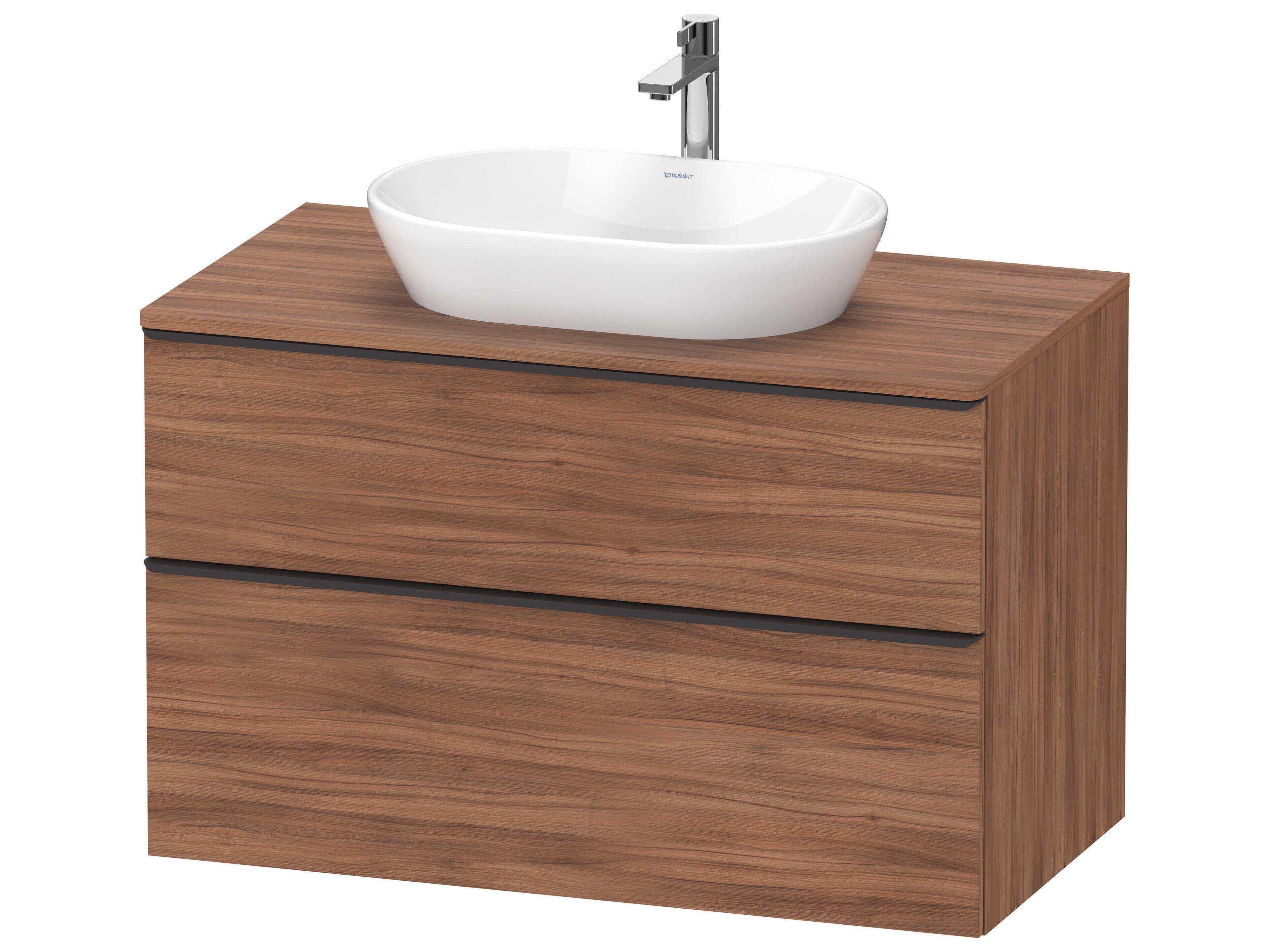 D-neo 40'' Walnut Matt Wall Mount Vanity - 1 Drawer/1 pull out compartment