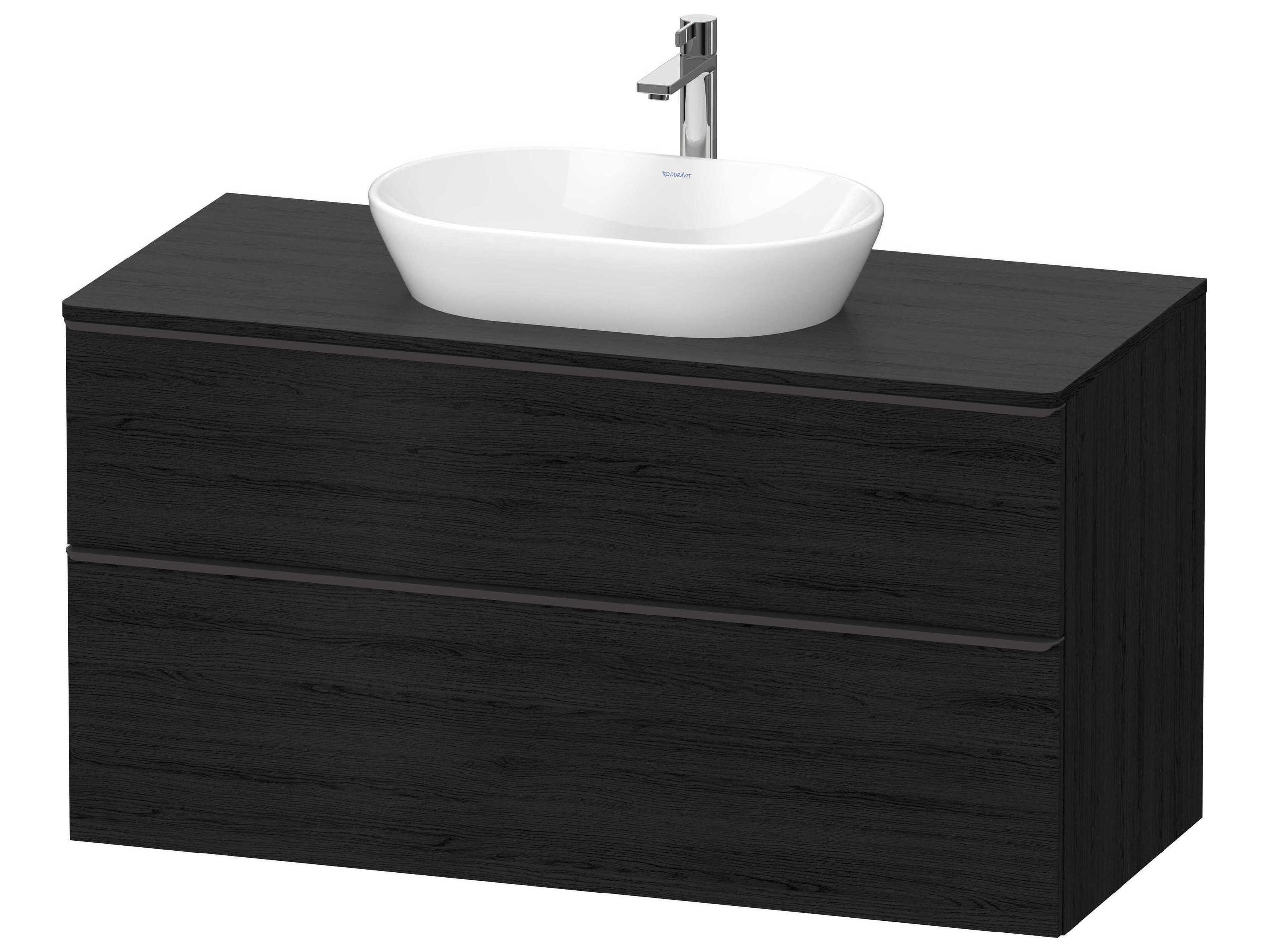 D-neo 47'' Black Oak Matt Wall Mount Vanity - 1 Drawer/1 pull out compartment