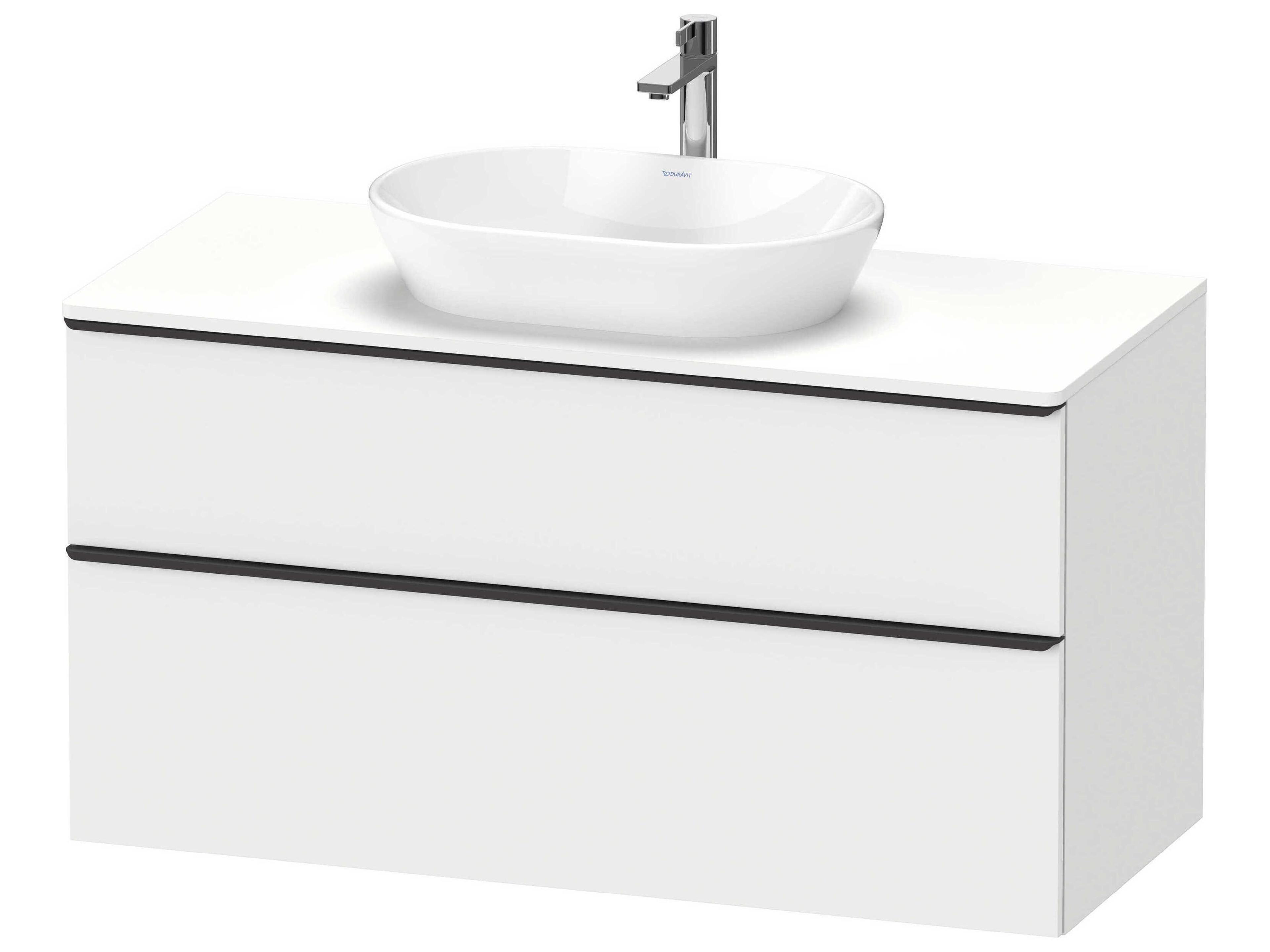 D-neo 47'' White Matt Wall Mount Vanity - 1 Drawer/1 pull out compartment