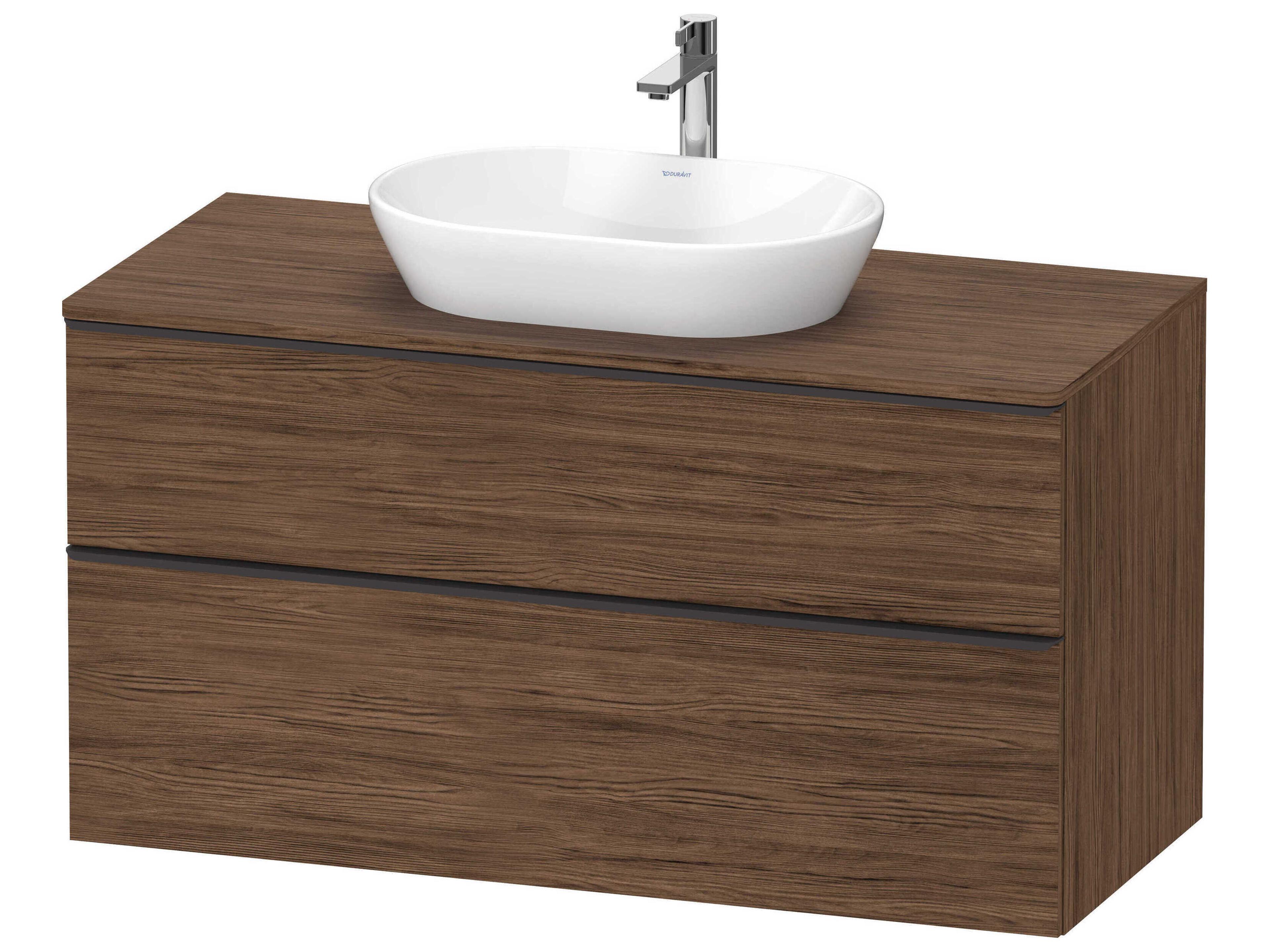 D-neo 47'' Walnut (dark) Matt Wall Mount Vanity - 1 Drawer/1 pull out compartment