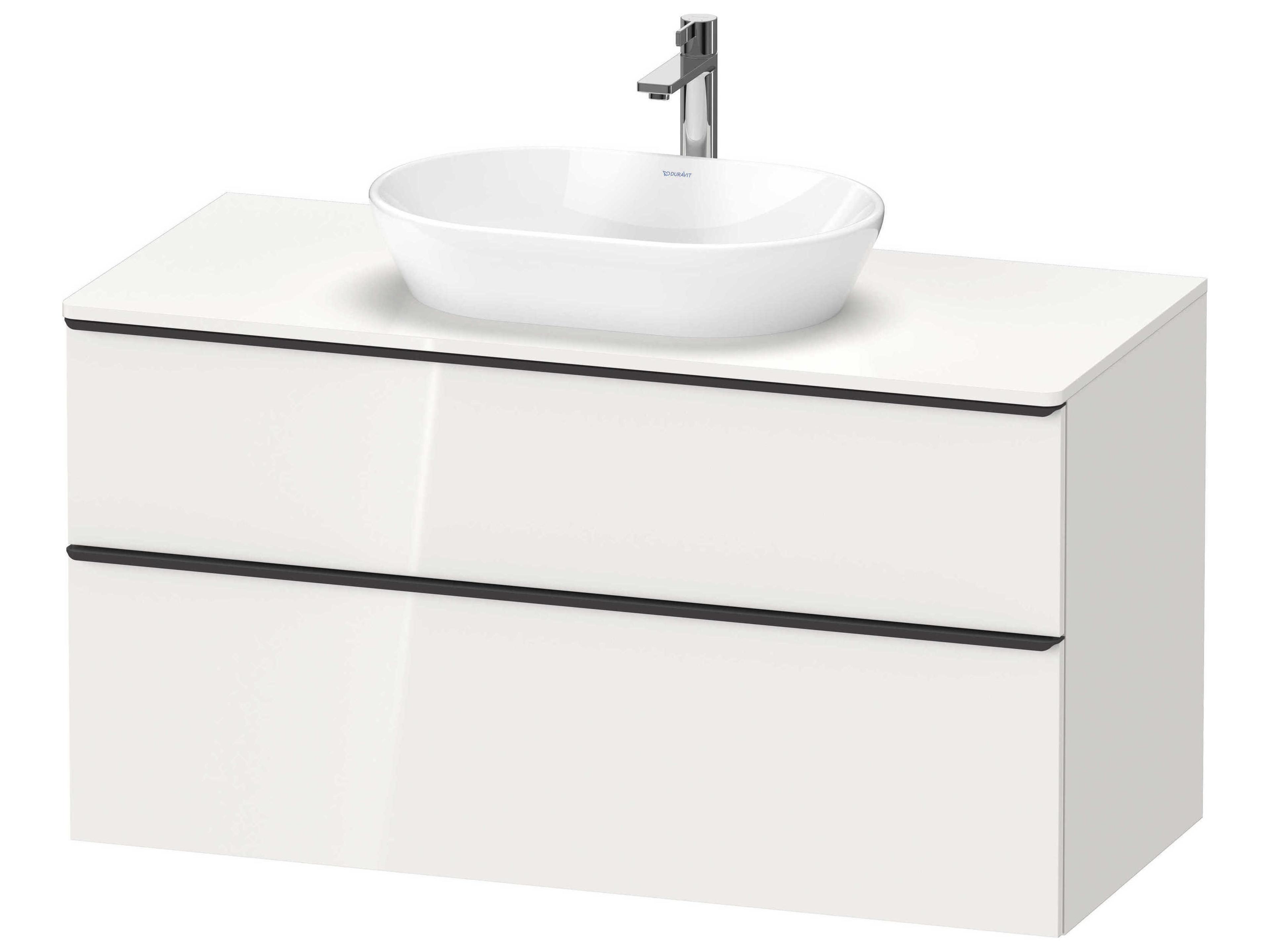 D-neo 47'' White High Gloss Wall Mount Vanity - 1 Drawer/1 pull out compartment