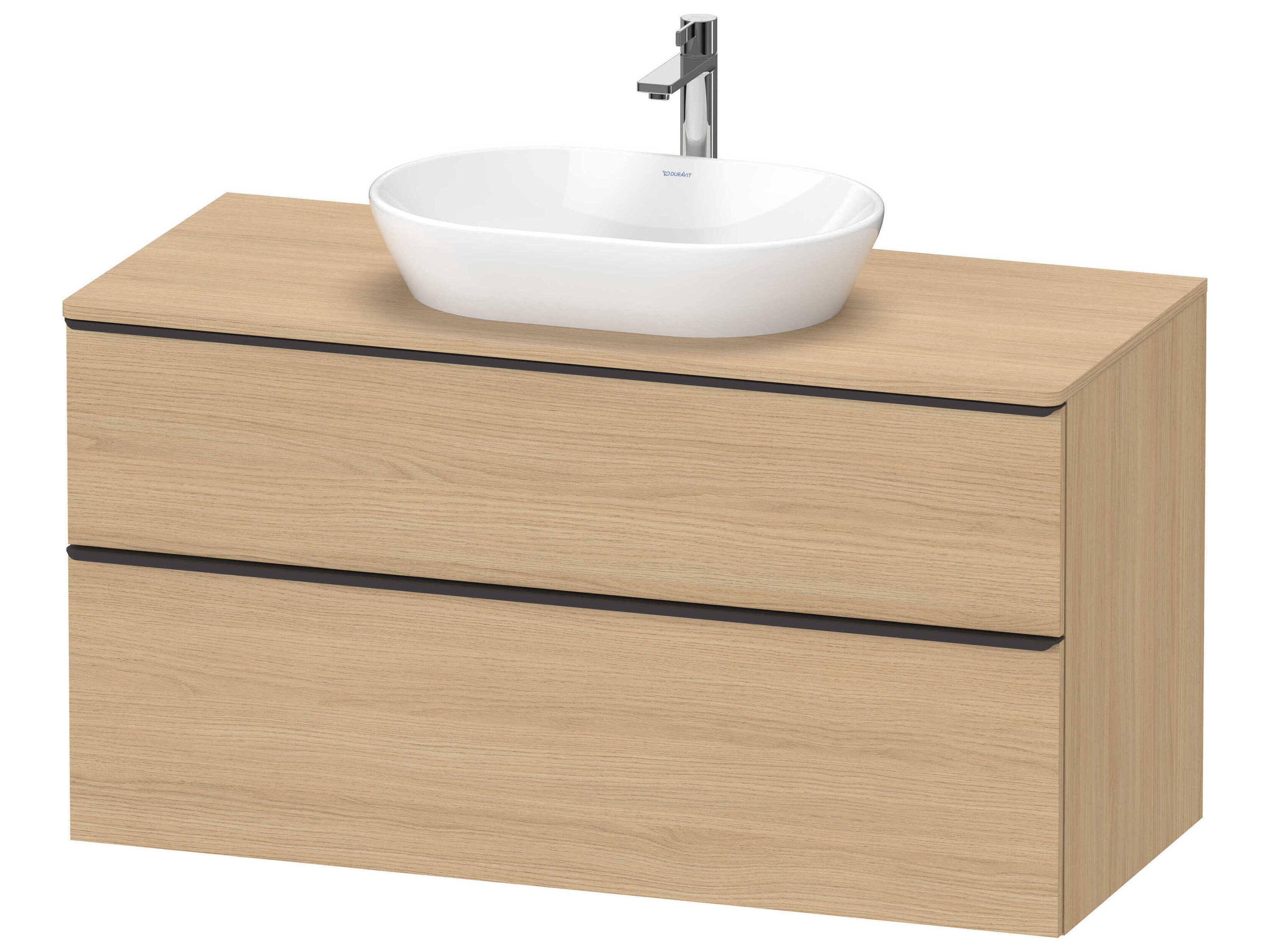D-neo 47'' Natural Oak Matt Wall Mount Vanity - 1 Drawer/1 pull out compartment