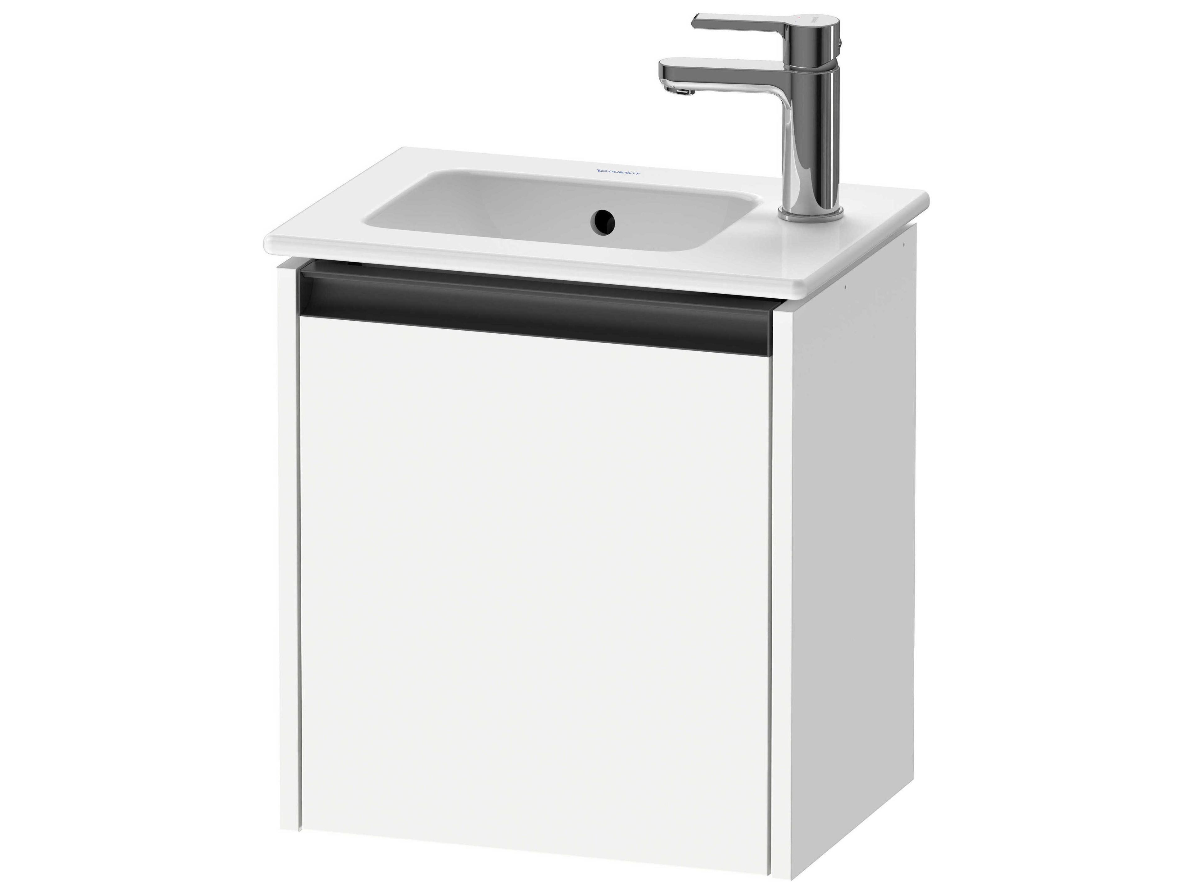 Ketho.2 16'' White Matt Wall-Mounted Vanity Unit - Left-Hand Hinge