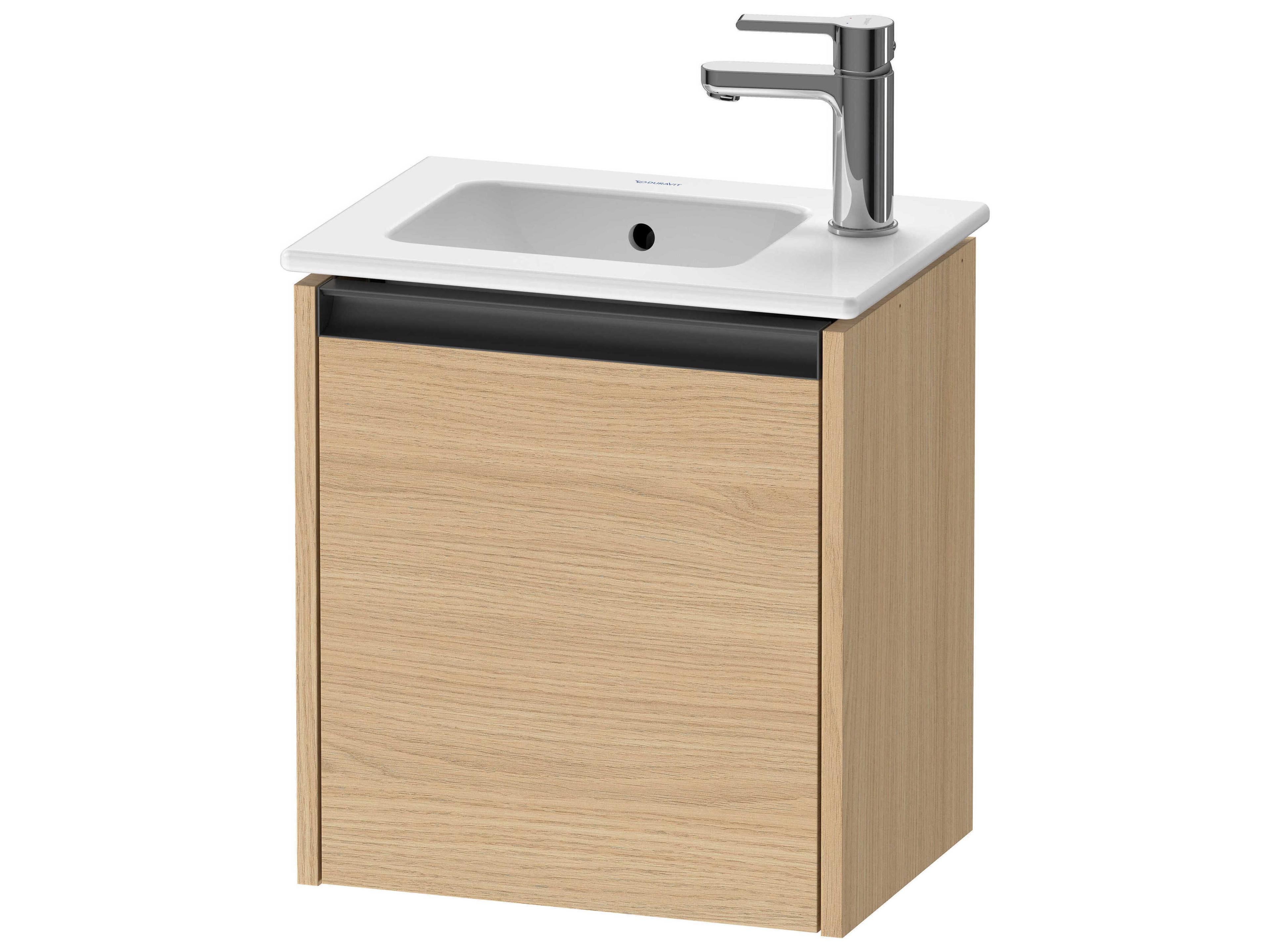 Ketho.2 16'' Natural Oak Matt Wall-Mounted Cabinet - Left-Hand Hinge