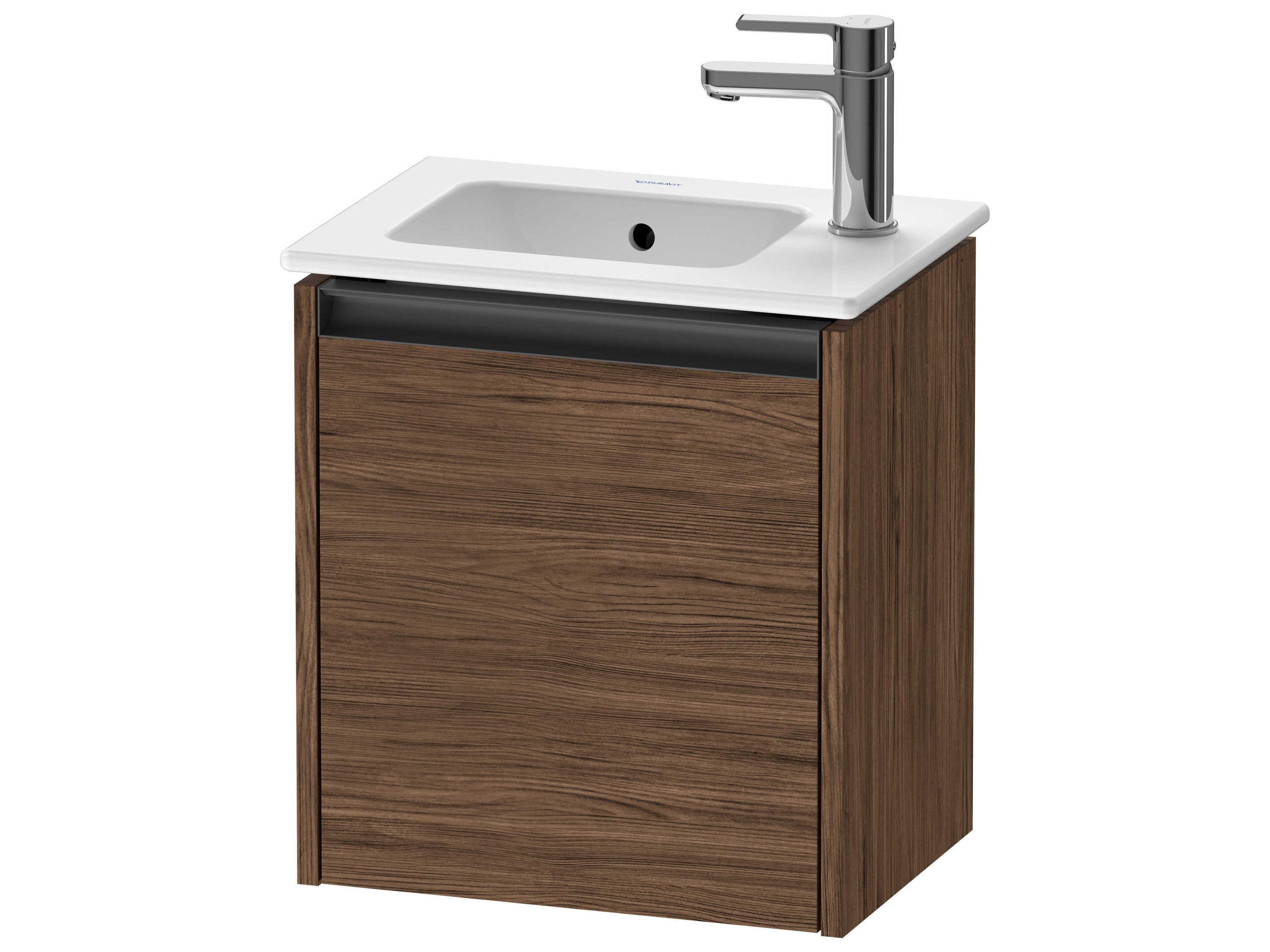 Ketho.2 16'' Walnut (Dark) Matt Wall-Mounted Cabinet - Right-Hand Hinge