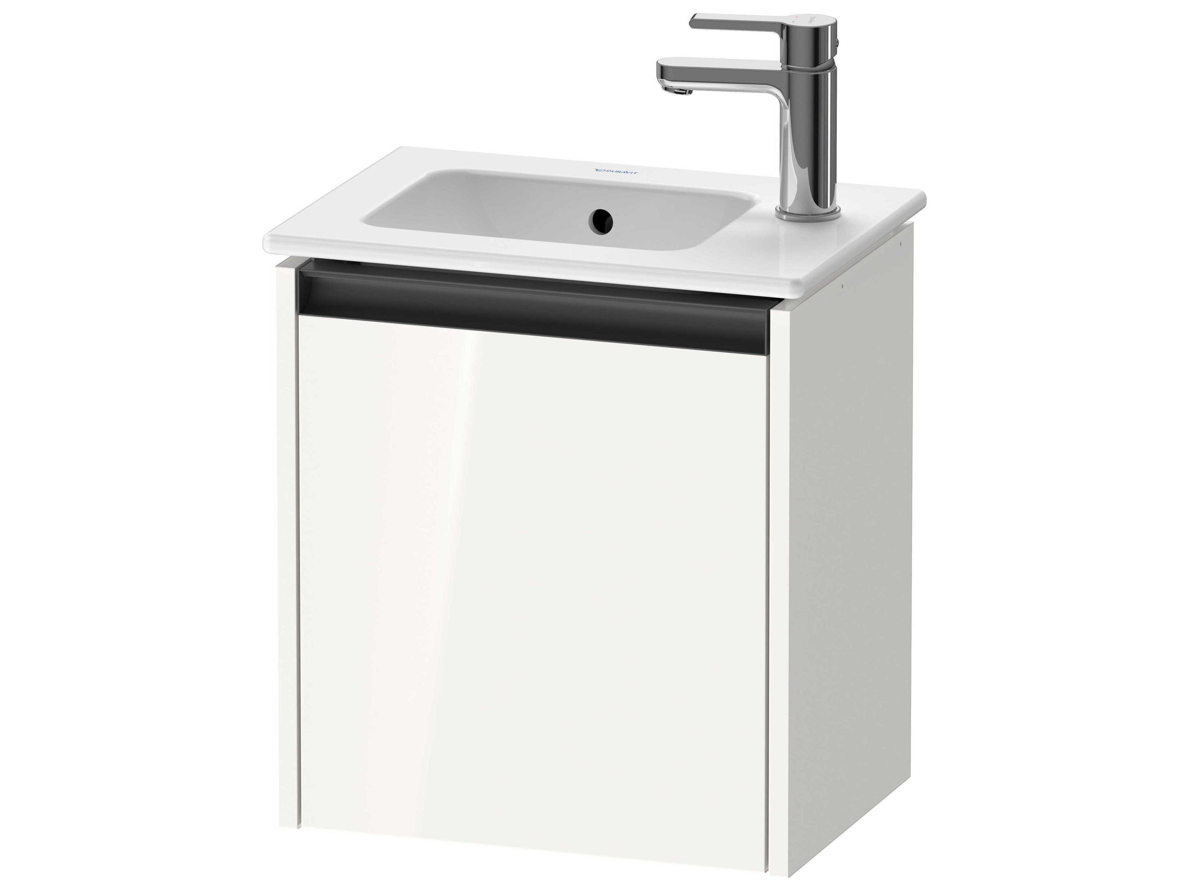 Ketho.2 16'' White High Gloss Wall-Mounted Cabinet - Right-Hand Hinge