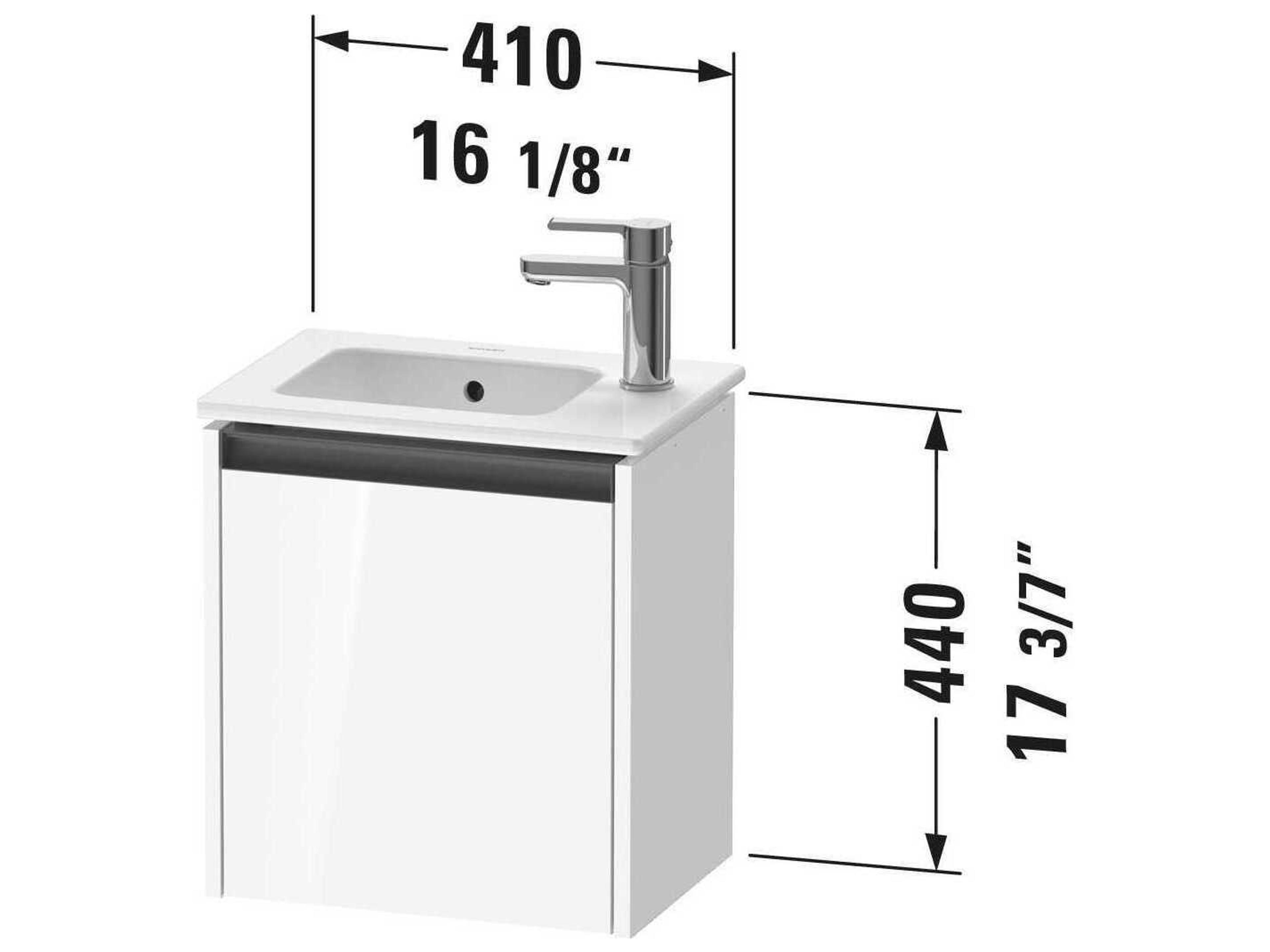 Duravit Ketho.2 16'' Graphite Matt Wall-Mounted Cabinet - Right-Hand Hinge