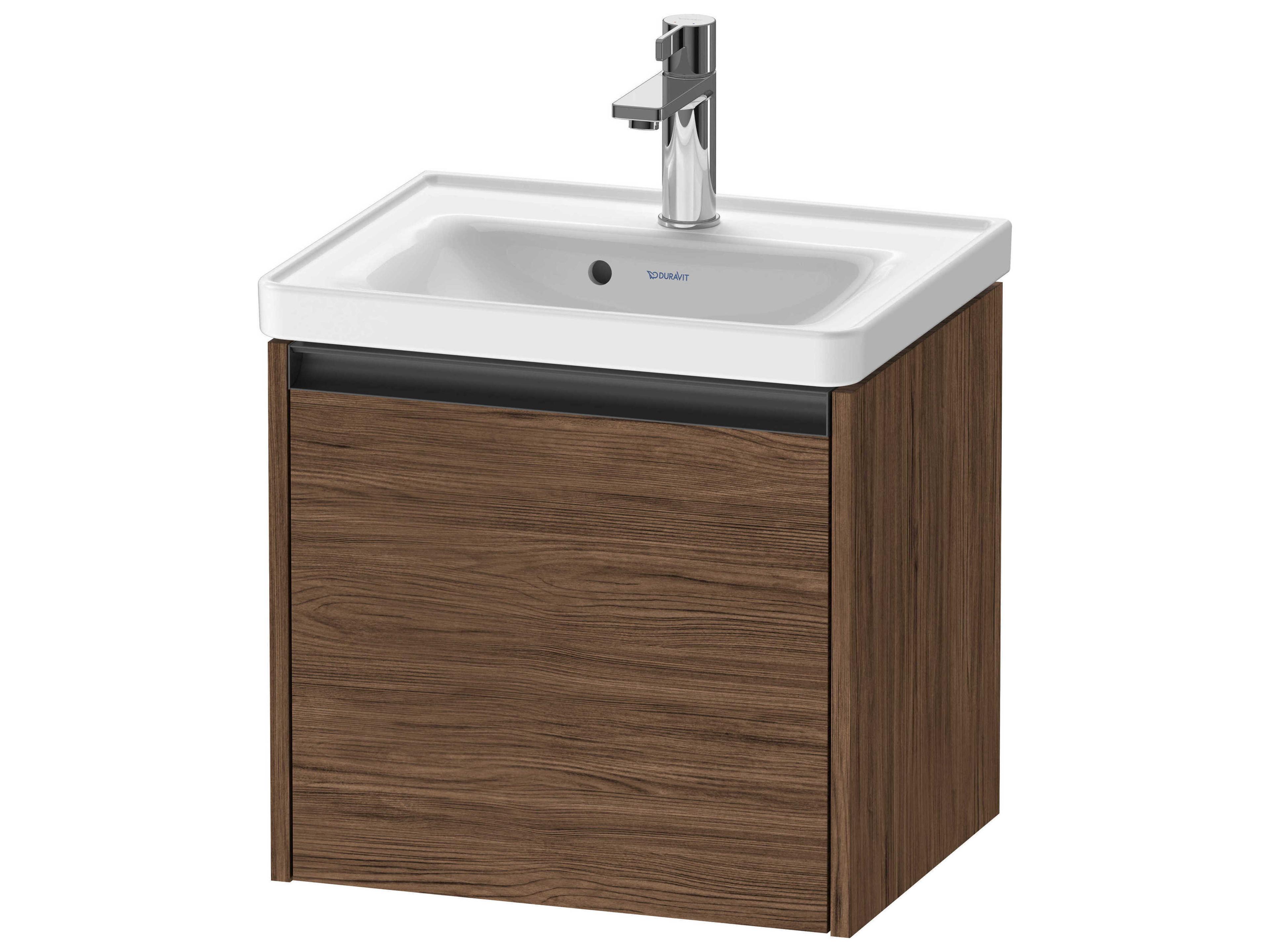Ketho.2 item 19" Walnut (Dark) Matt Wall-Mounted Vanity Unit