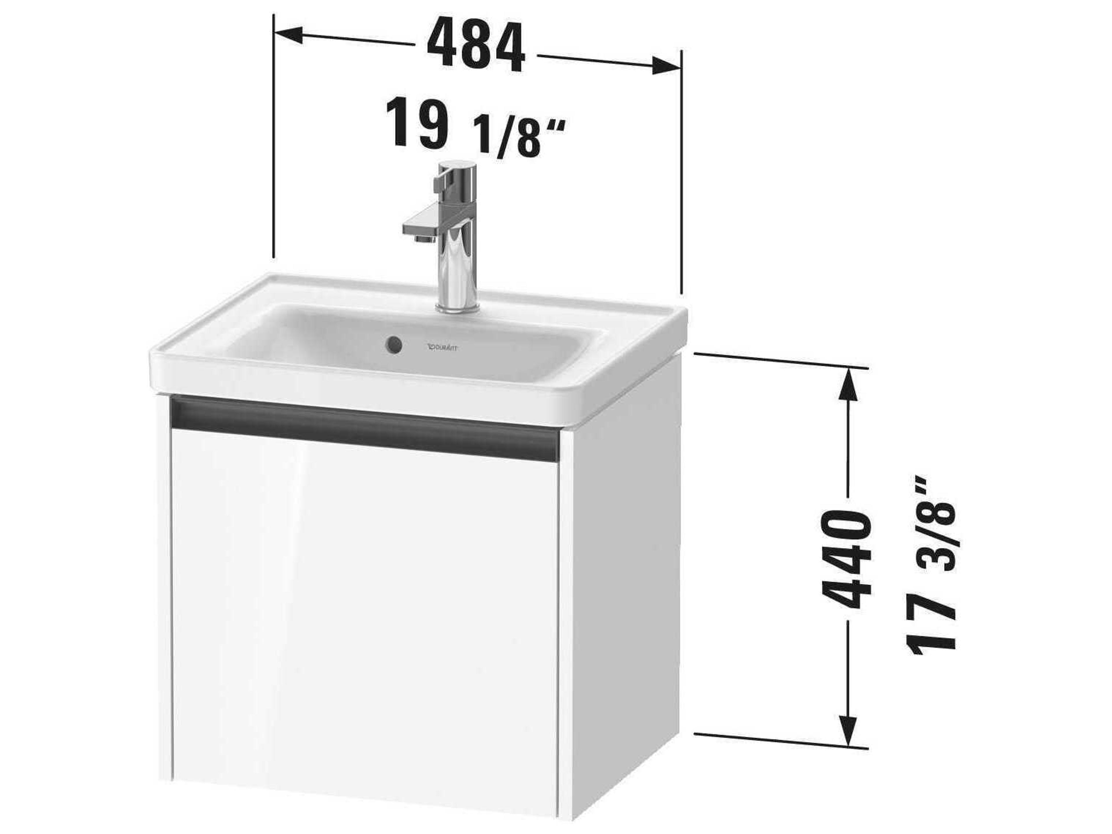Duravit Ketho.2 item 19" Bassalt Matt Wall-Mounted Vanity Unit