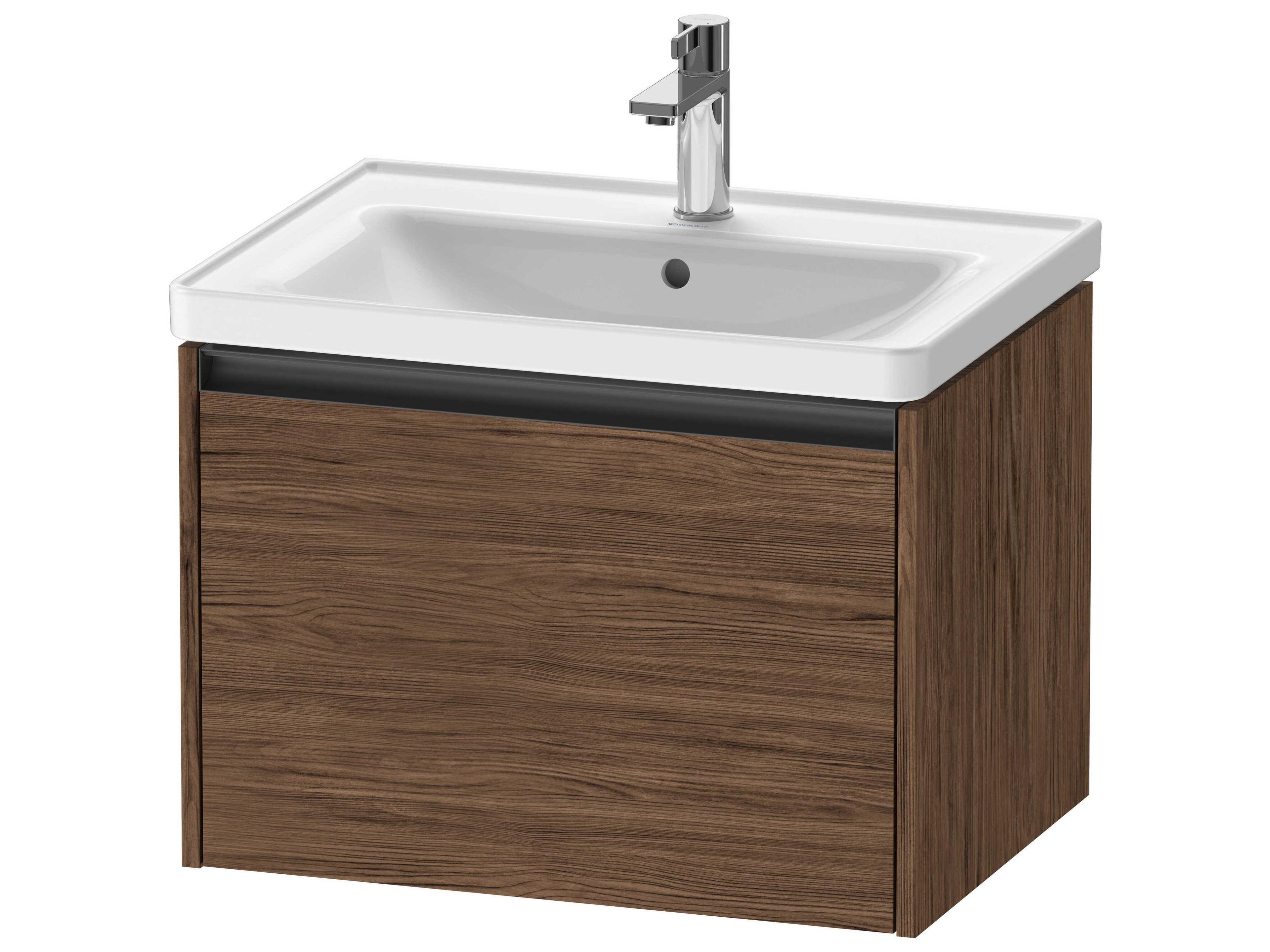 Ketho.2 item 25" Walnut (Dark) Matt Wall-Mounted Vanity Unit