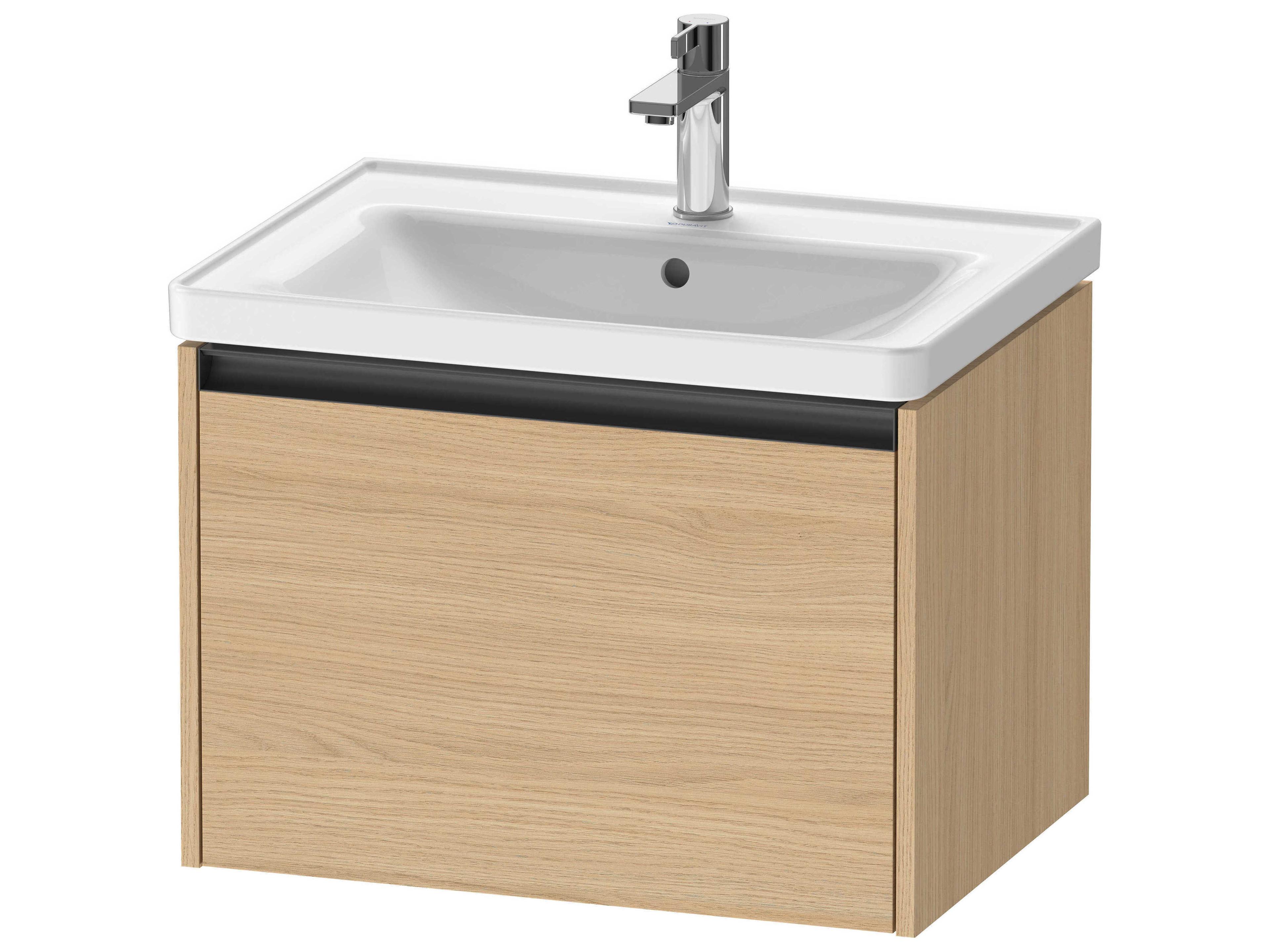 Ketho.2 item 25" Natural Oak Matt Wall-Mounted Vanity Unit