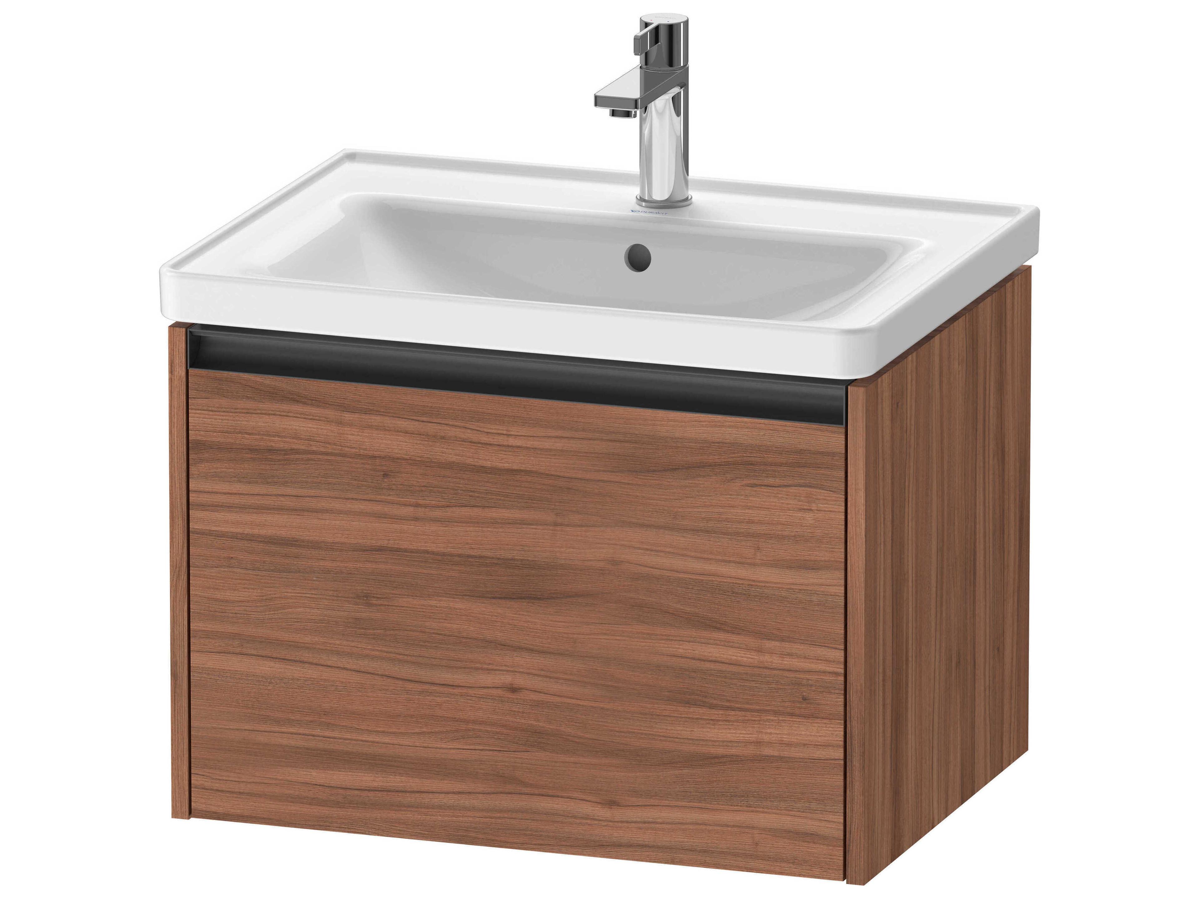 Ketho.2 item 25" Walnut Matt Wall-Mounted Vanity Unit