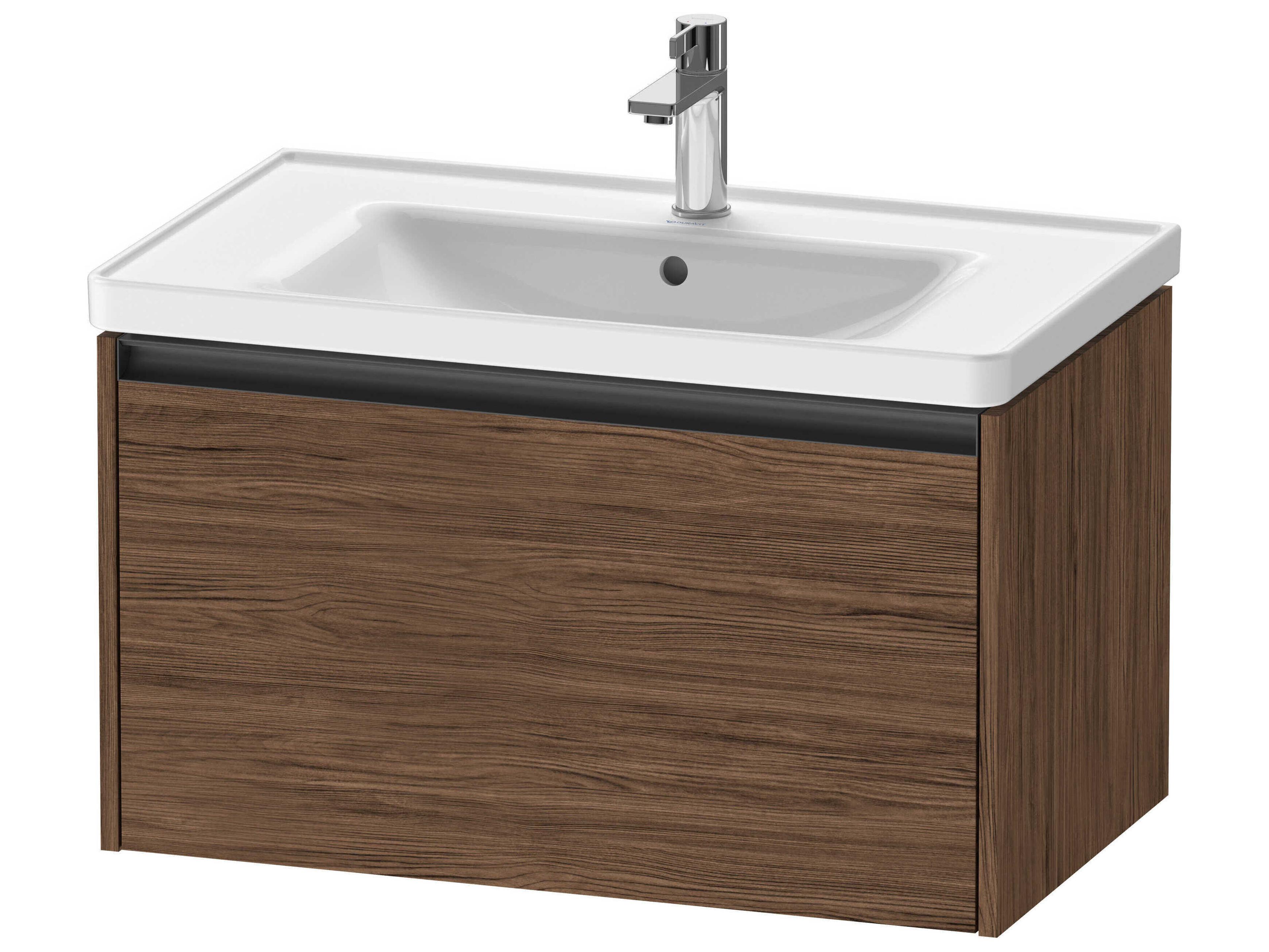 Ketho.2 item 31" Walnut (Dark) Matt Wall-Mounted Vanity Unit
