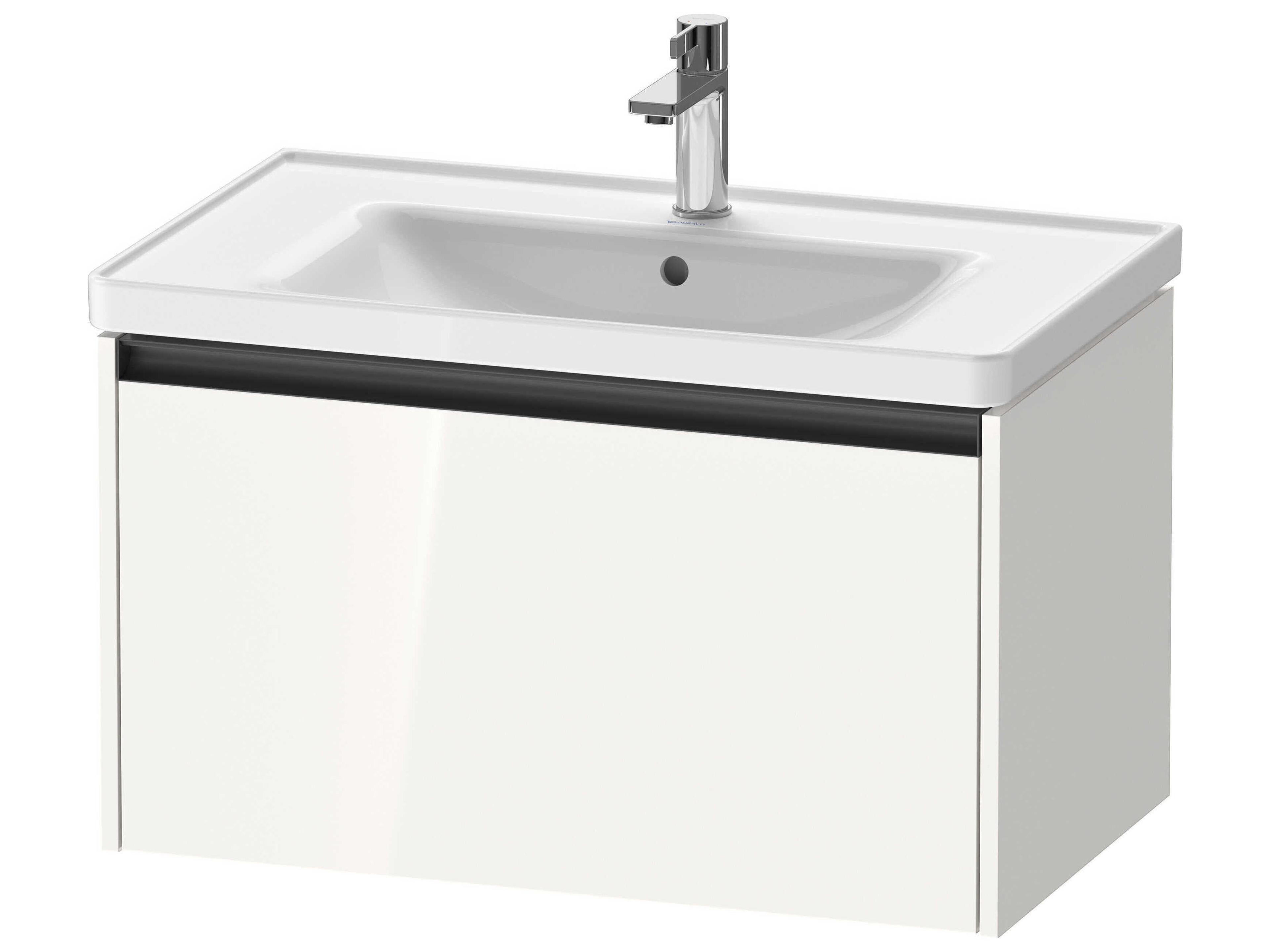Ketho.2 item 31" White High Gloss Wall-Mounted Vanity Unit