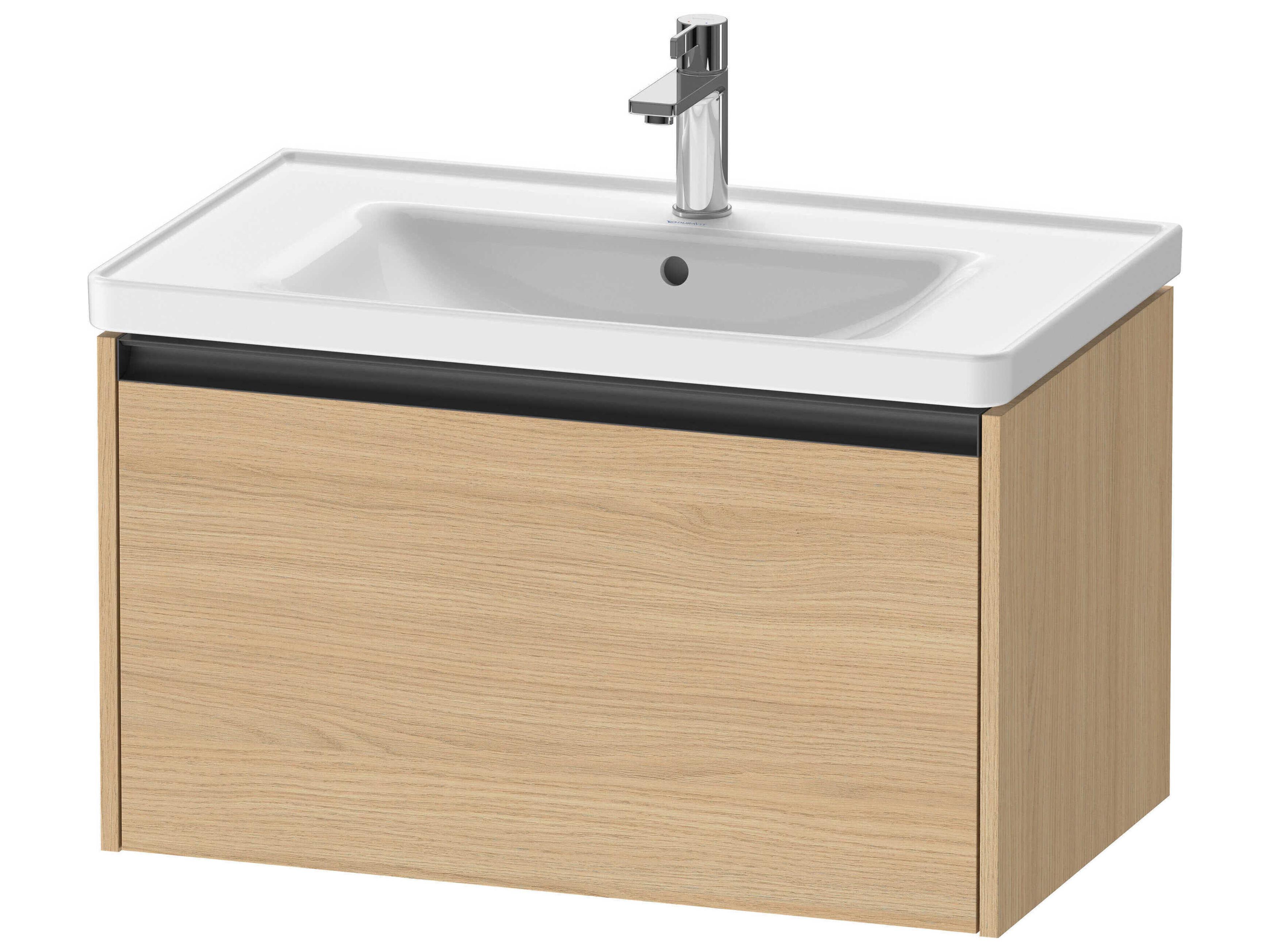 Ketho.2 item 31" Natural Oak Matt Wall-Mounted Vanity Unit