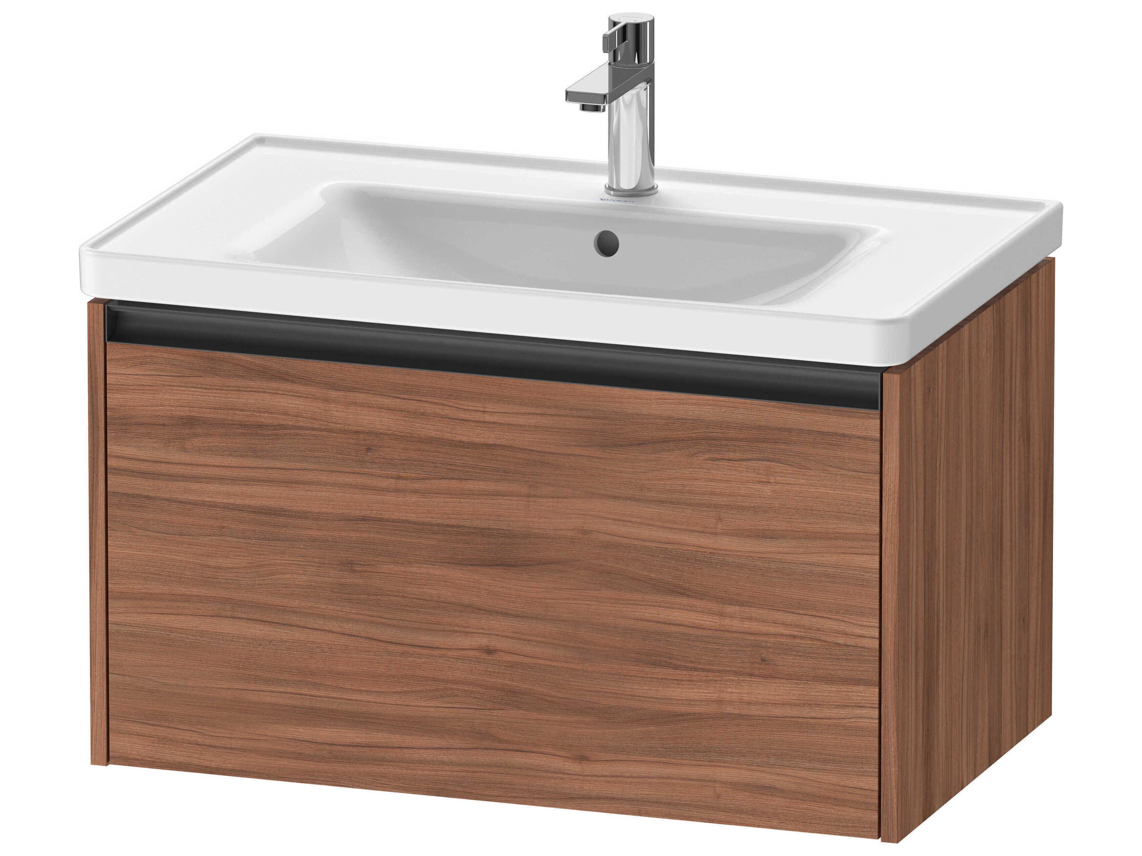 Ketho.2 item 31" Walnut Matt Wall-Mounted Vanity Unit