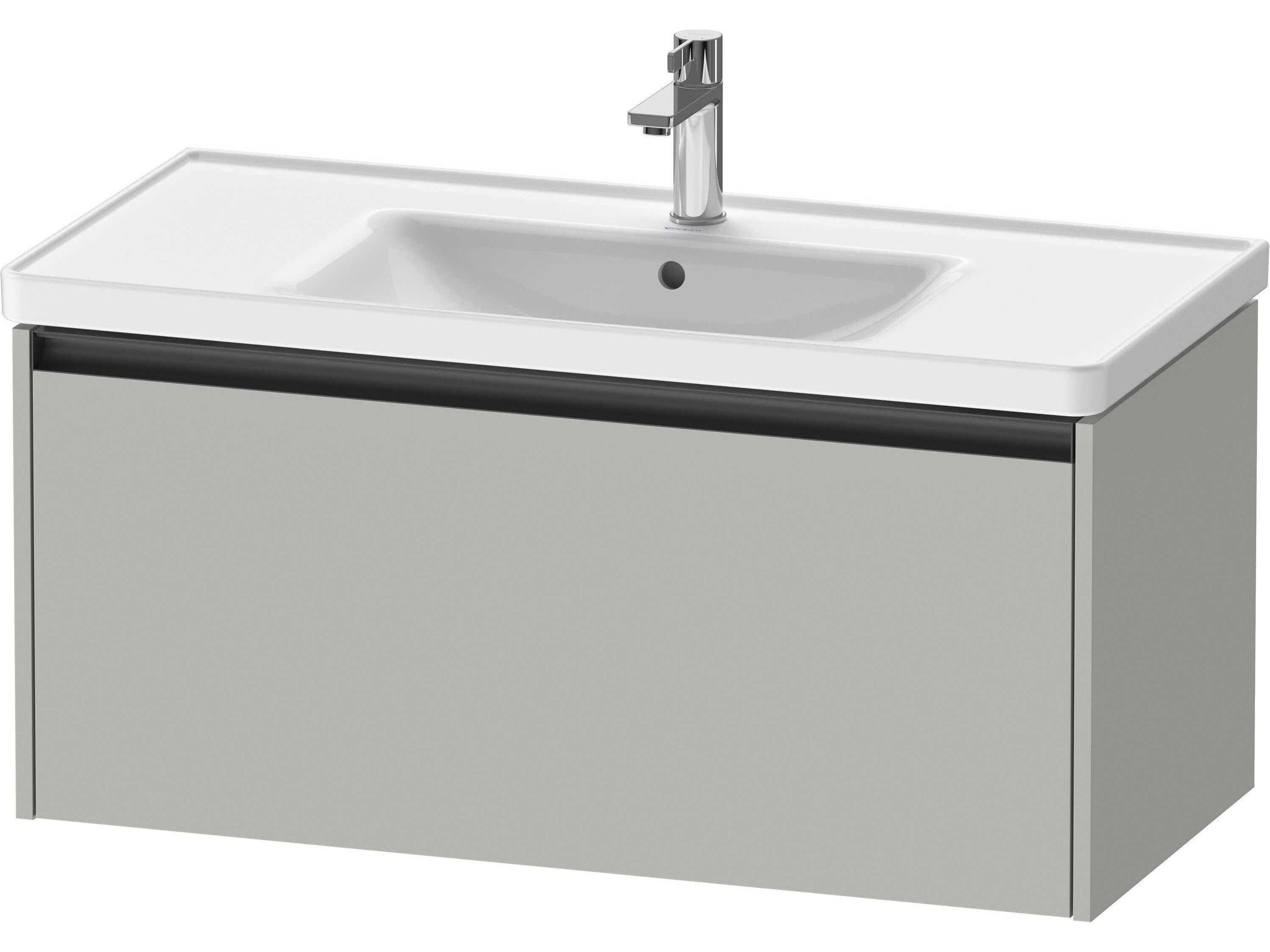 Ketho.2 item 39" Concrete Gray Matt Wall-Mounted Vanity Unit