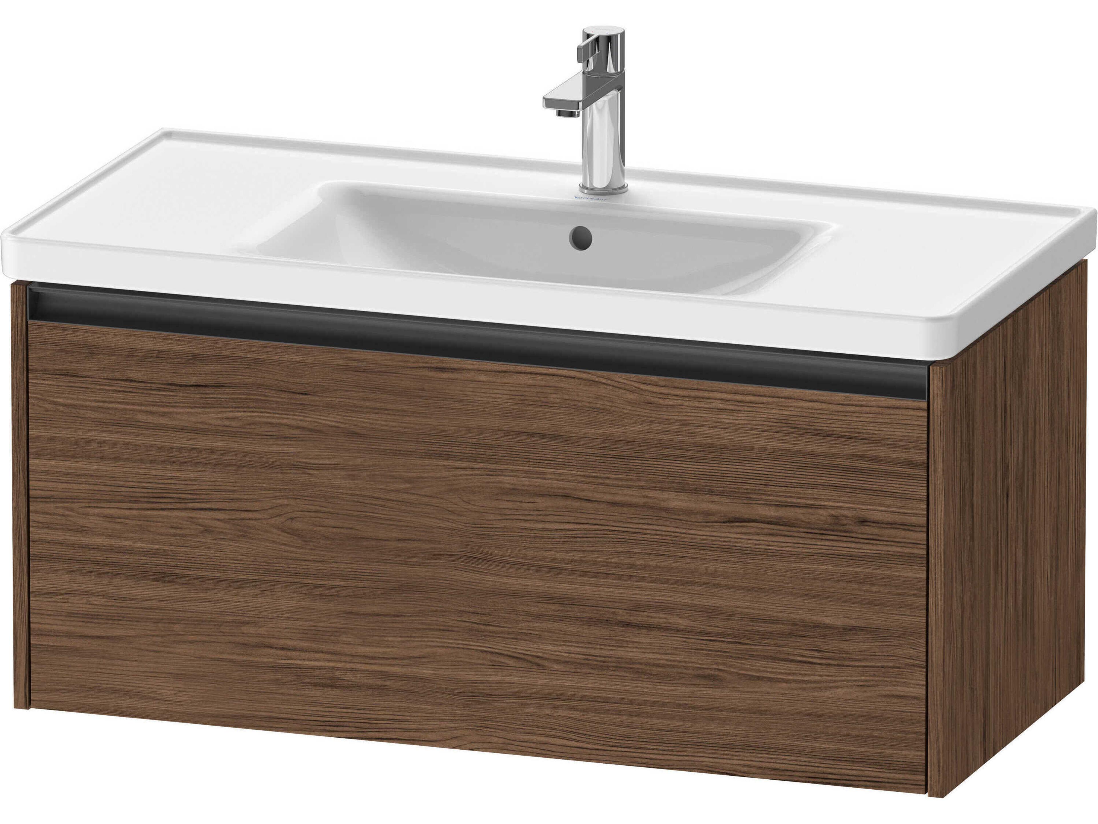 Ketho.2 item 39" Walnut (Dark) Matt Wall-Mounted Vanity Unit