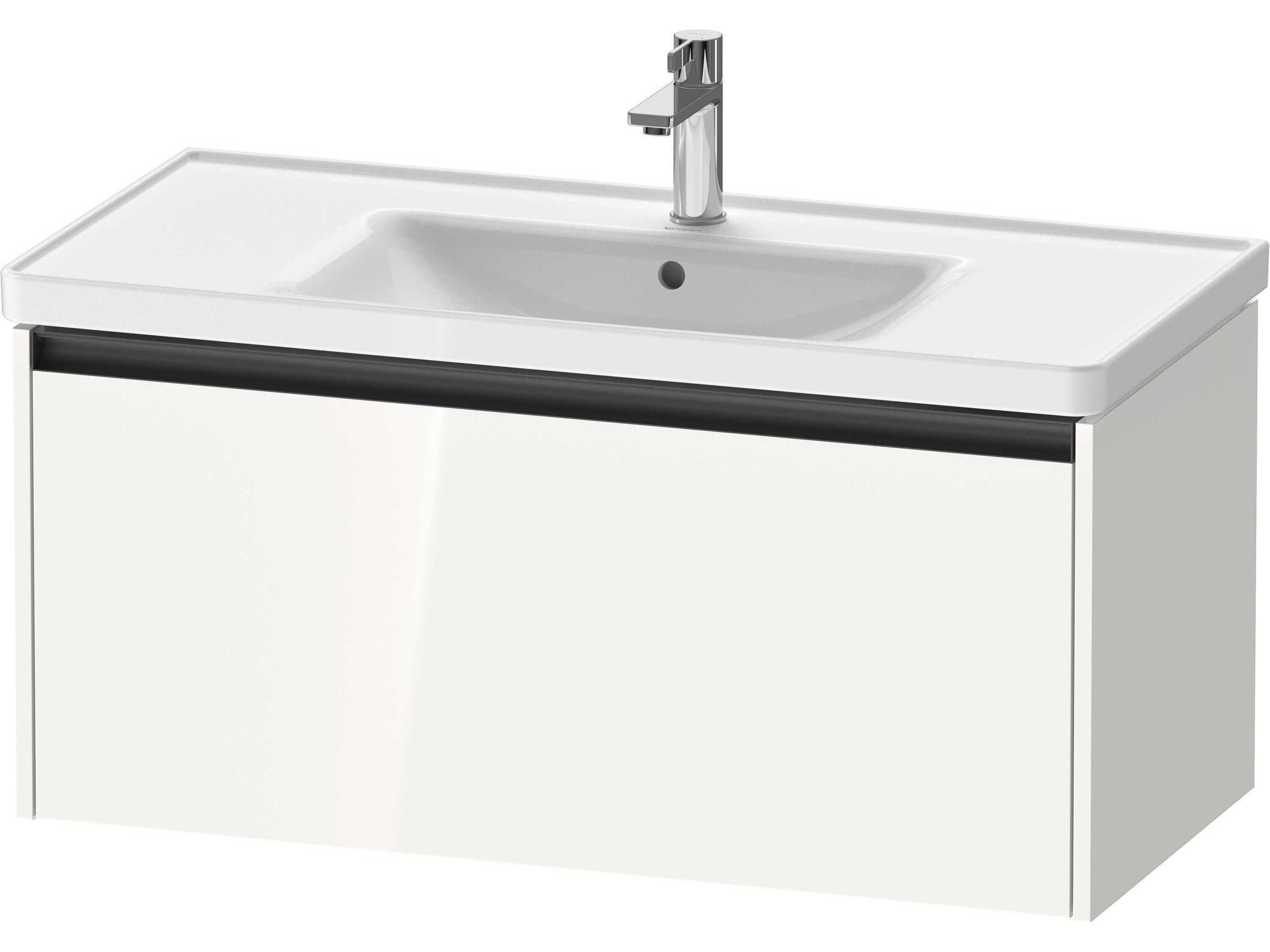 Ketho.2 item 39" White High Gloss Wall-Mounted Vanity Unit