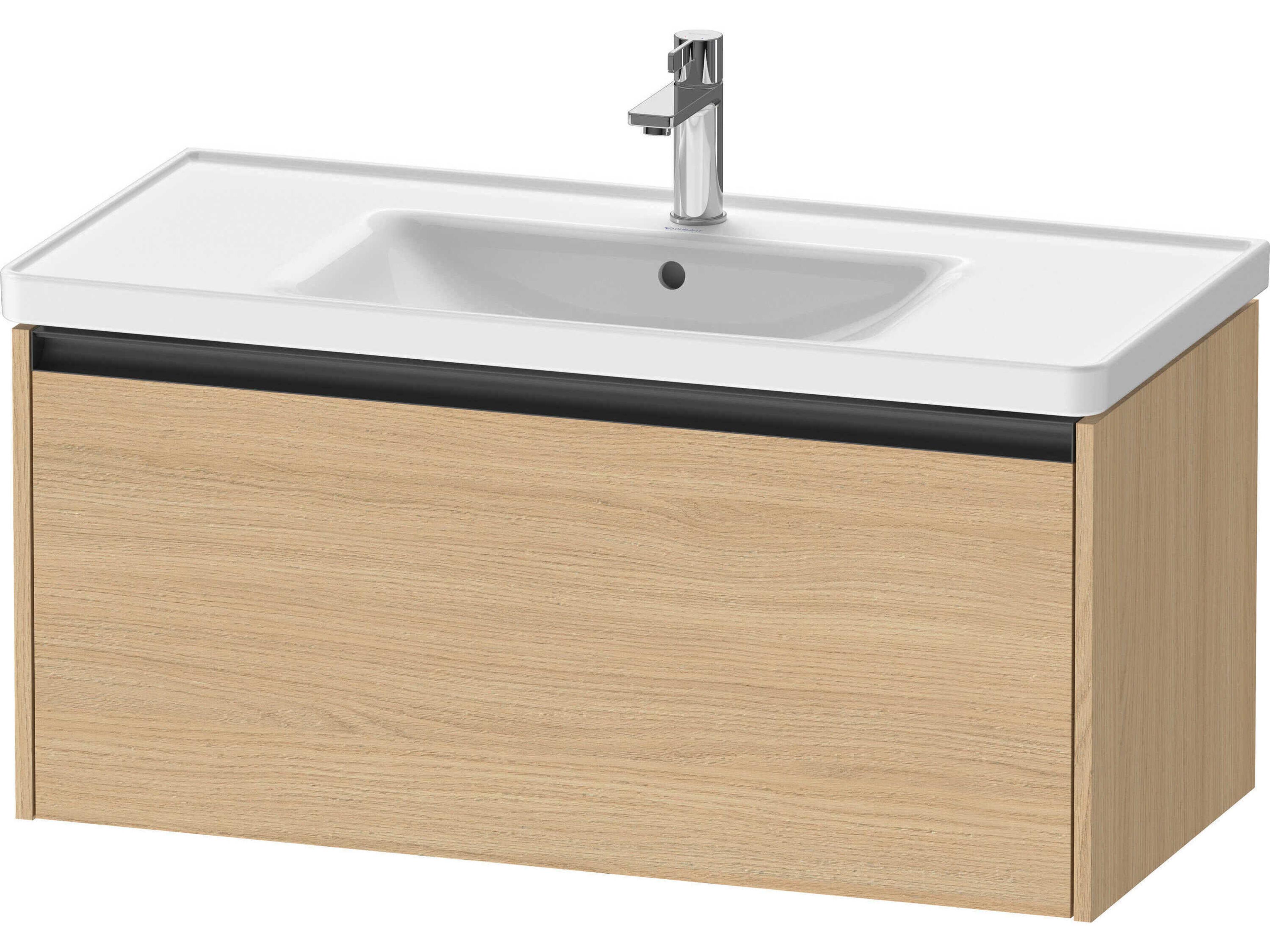 Ketho.2 item 39" Natural Oak Matt Wall-Mounted Vanity Unit