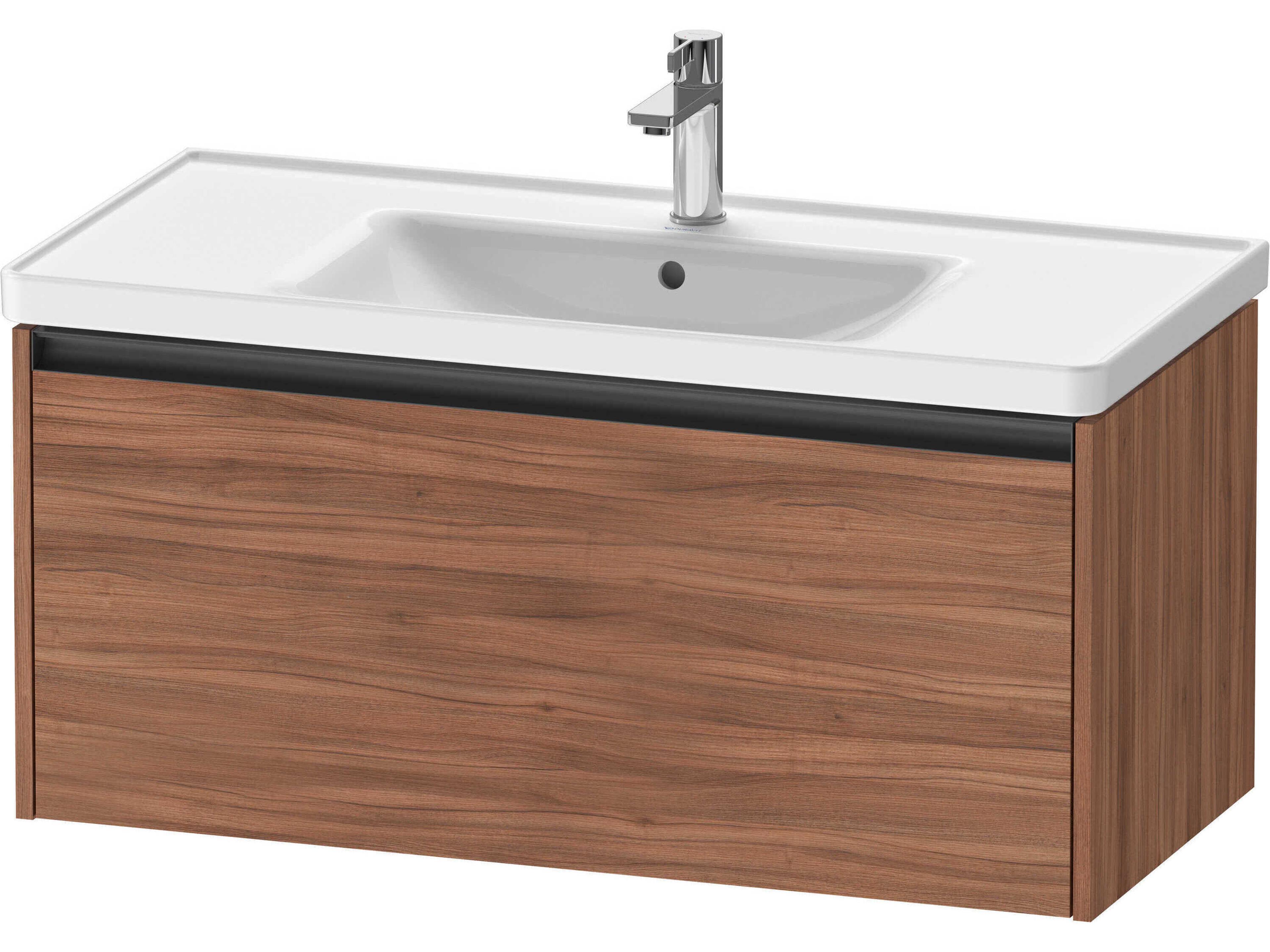 Ketho.2 item 39" Walnut Matt Wall-Mounted Vanity Unit