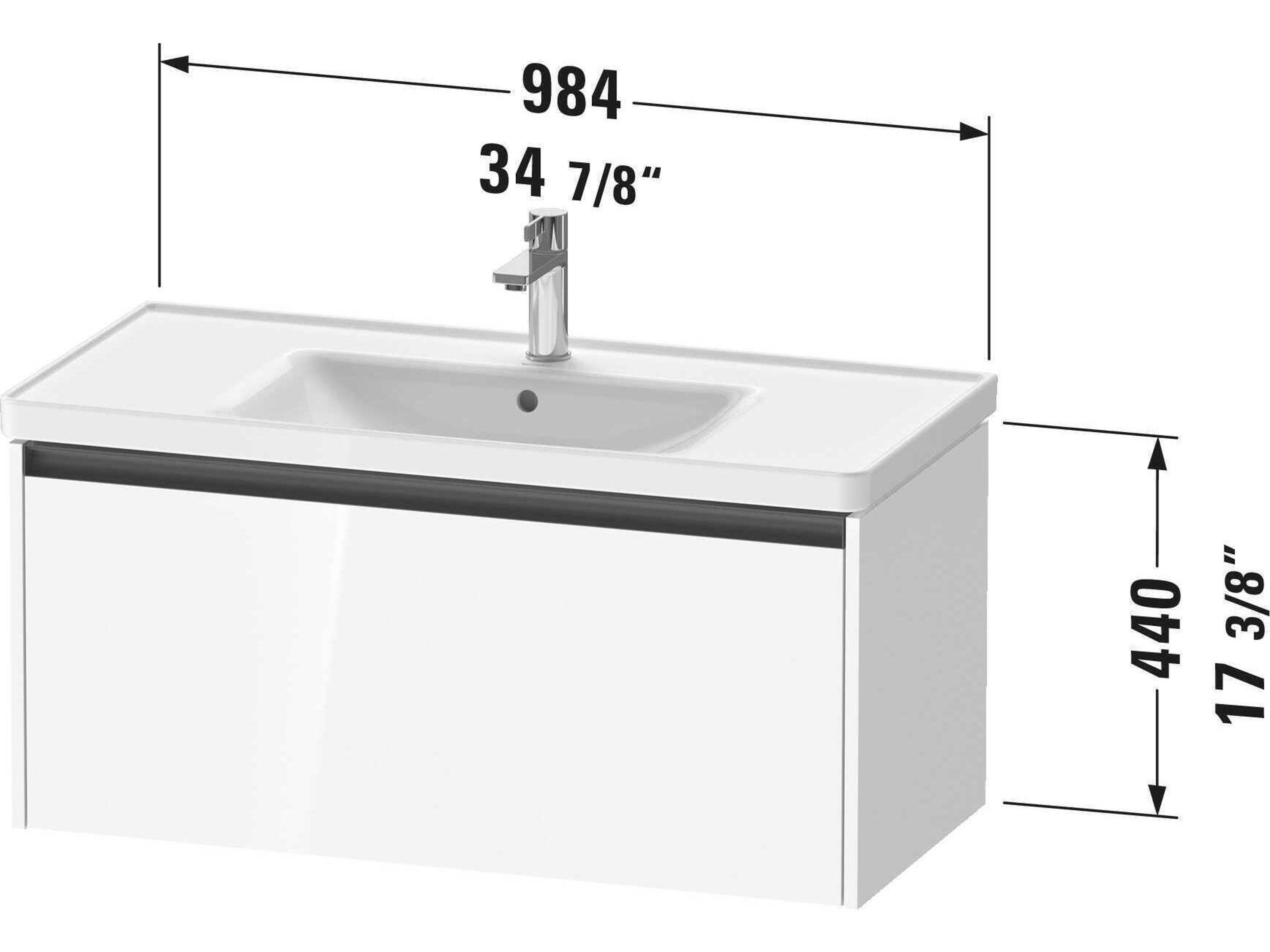 Duravit Ketho.2 item 39" Walnut Matt Wall-Mounted Vanity Unit