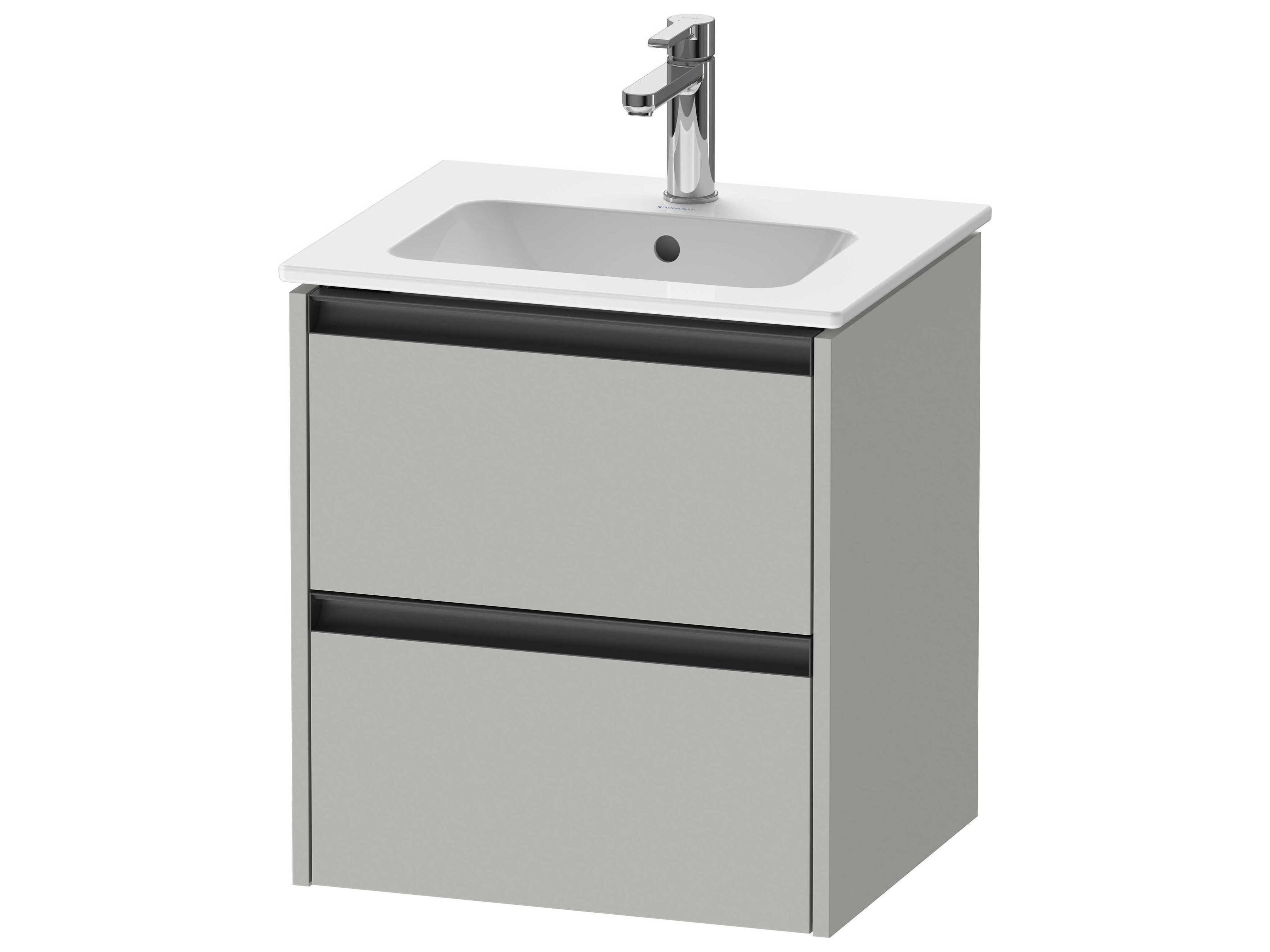 Ketho.2 item 20" Two Drawer Concrete Gray Matt Wall-Mounted Vanity Unit
