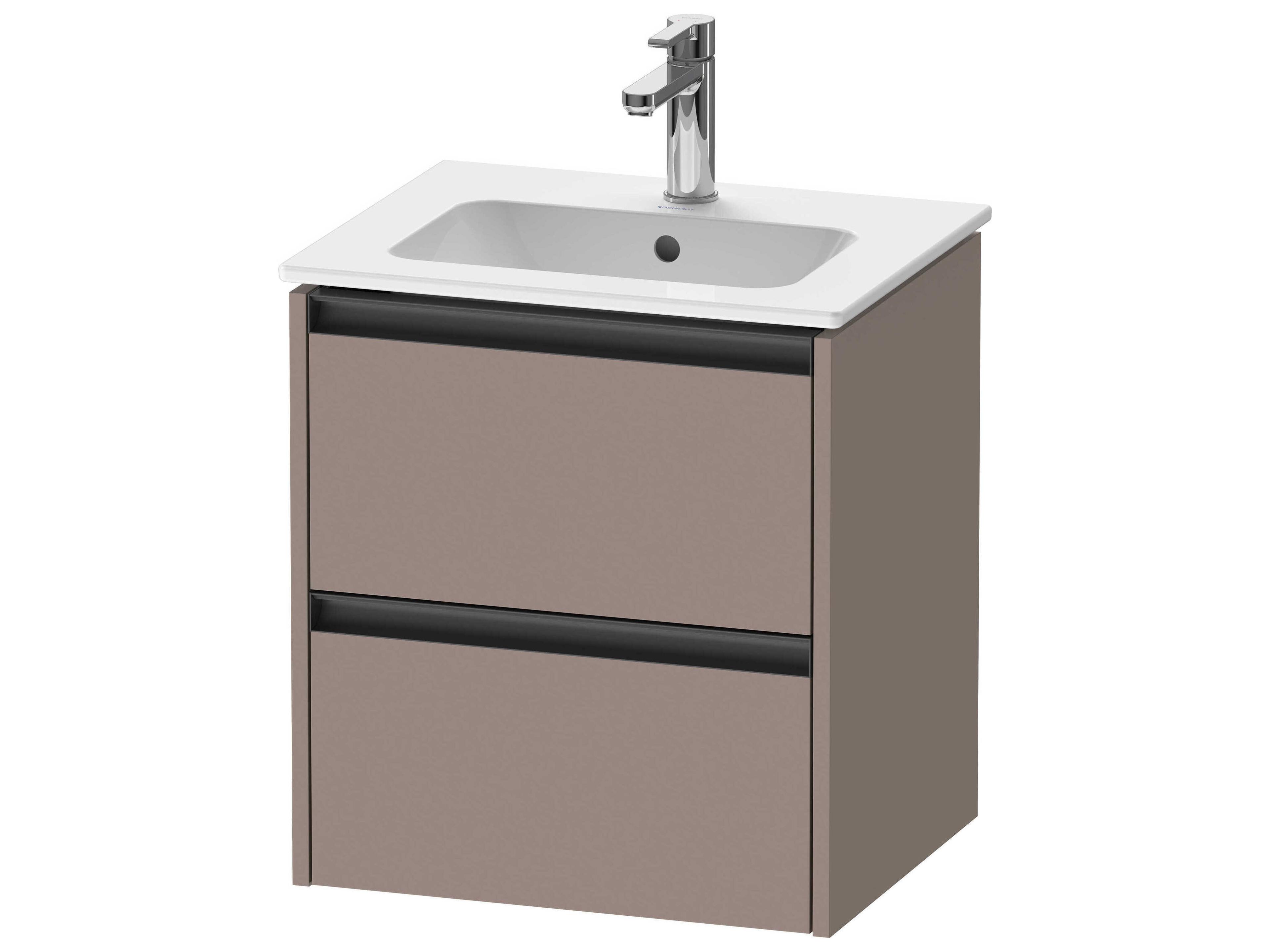 Ketho.2 item 20" Two Frawer Bassalt Matt Wall-Mounted Vanity Unit