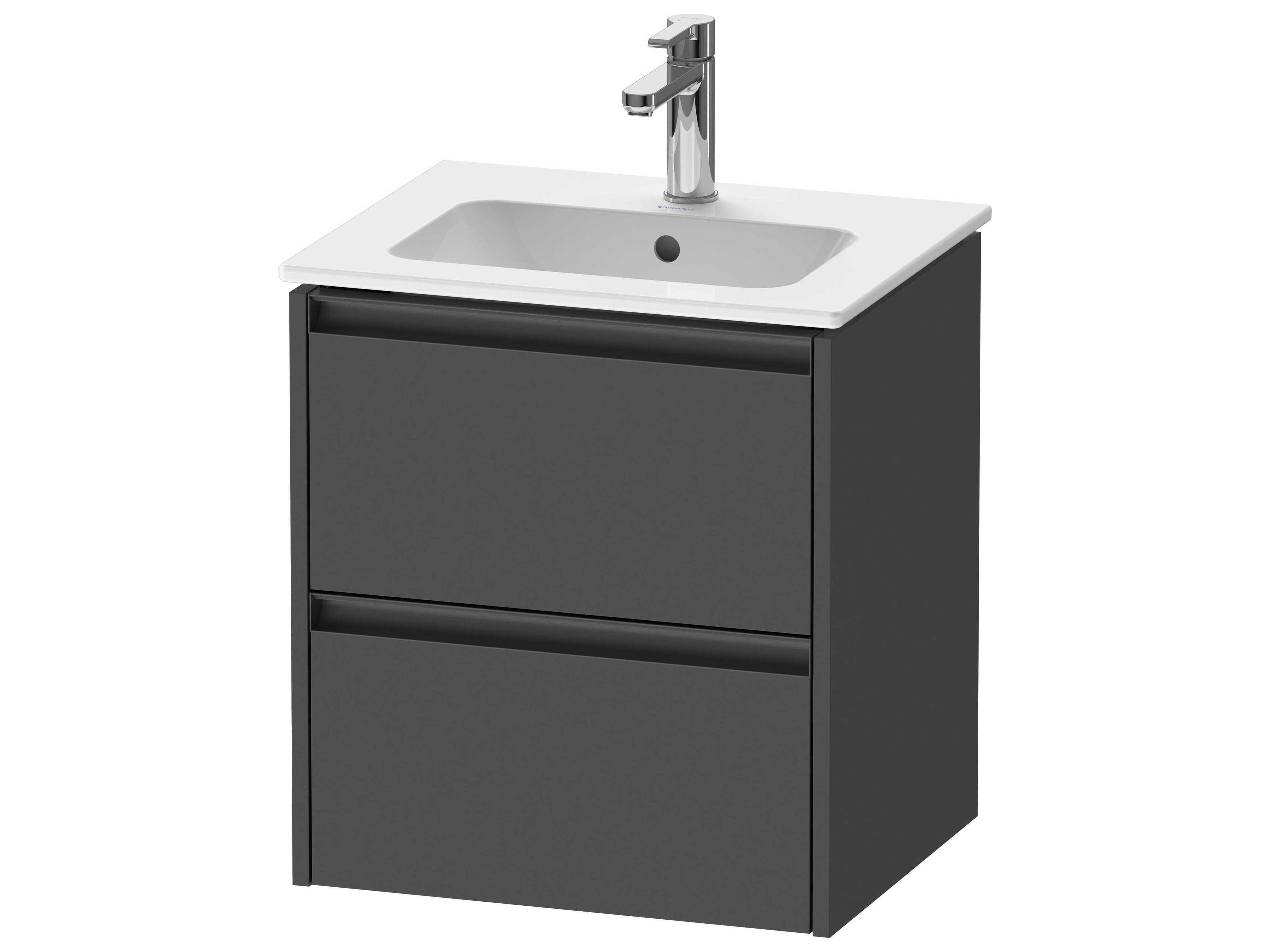 Ketho.2 item 20" Two Drawer Graphite Matt Wall-Mounted Vanity Unit