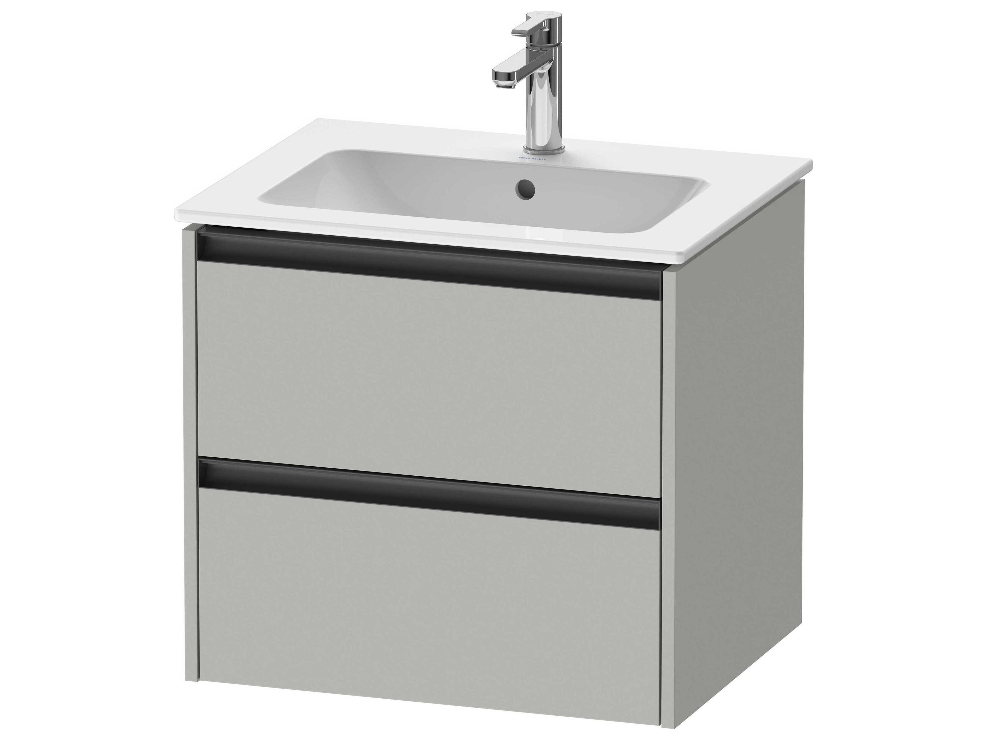 Ketho.2 item 24" Two Drawer Concrete Gray Matt Wall-Mounted Vanity Unit