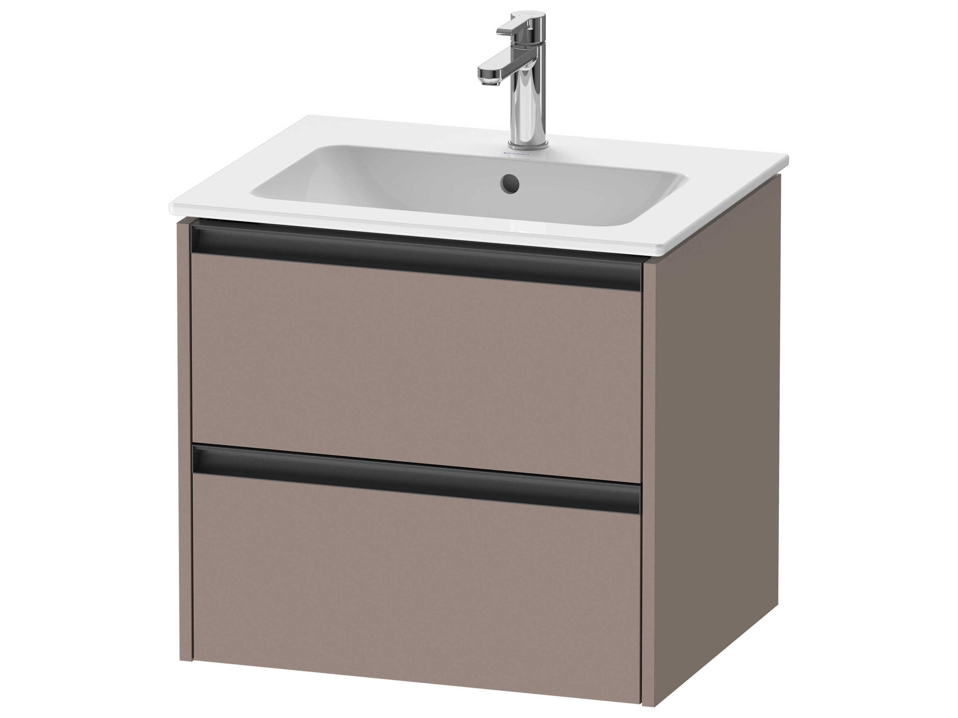 Ketho.2 item 24" Two Frawer Bassalt Matt Wall-Mounted Vanity Unit