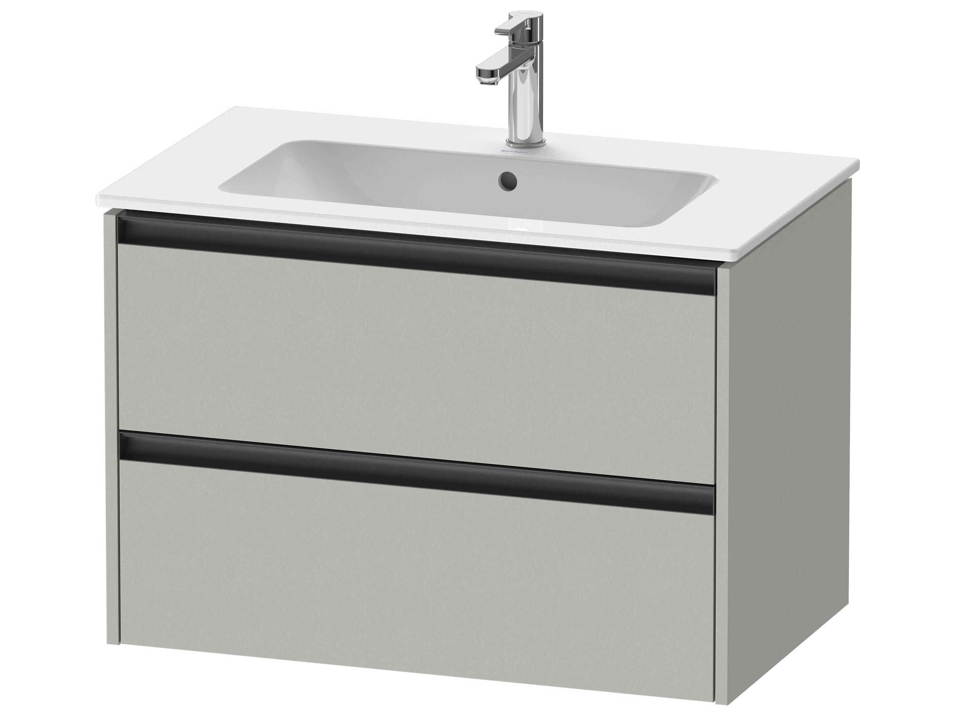 Ketho.2 item 32" Two Drawer Concrete Gray Matt Wall-Mounted Vanity Unit