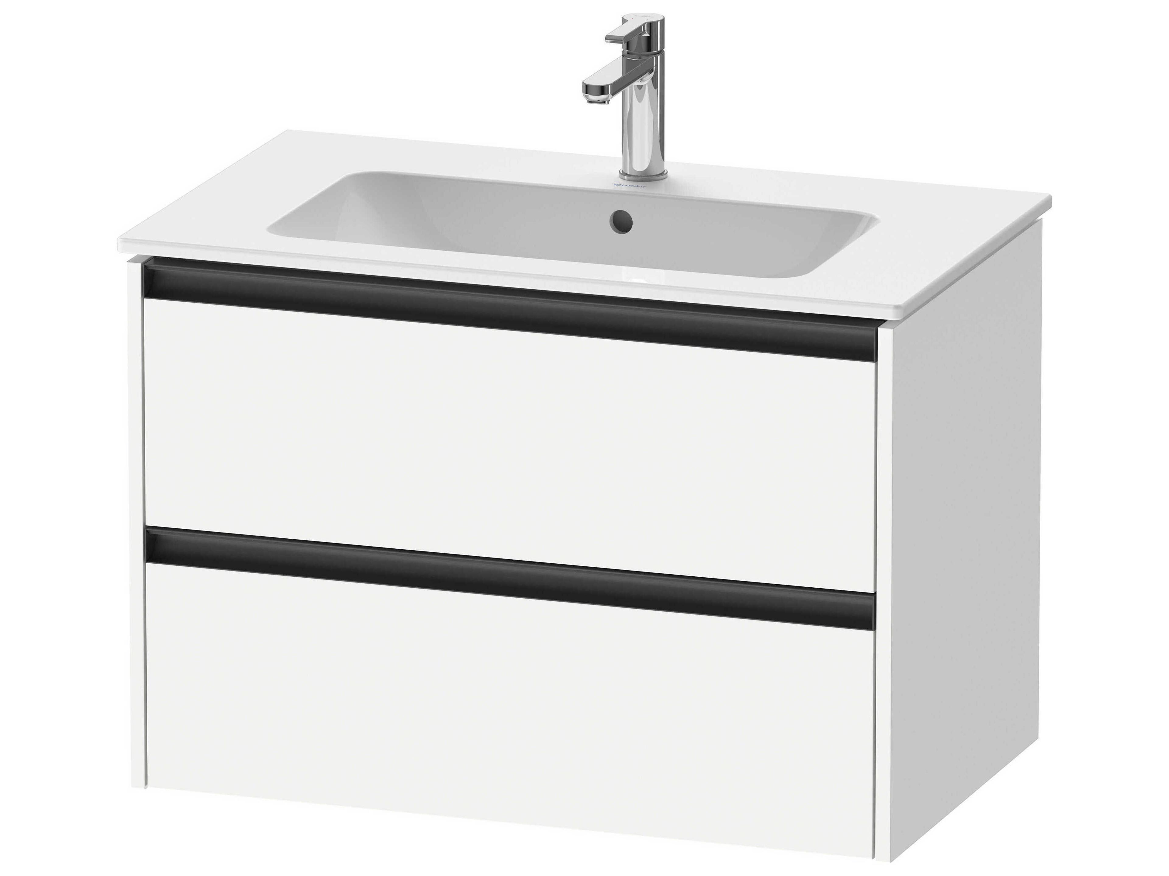 Ketho.2 item 32" Two Drawer White Matt  Wall-Mounted Vanity Unit