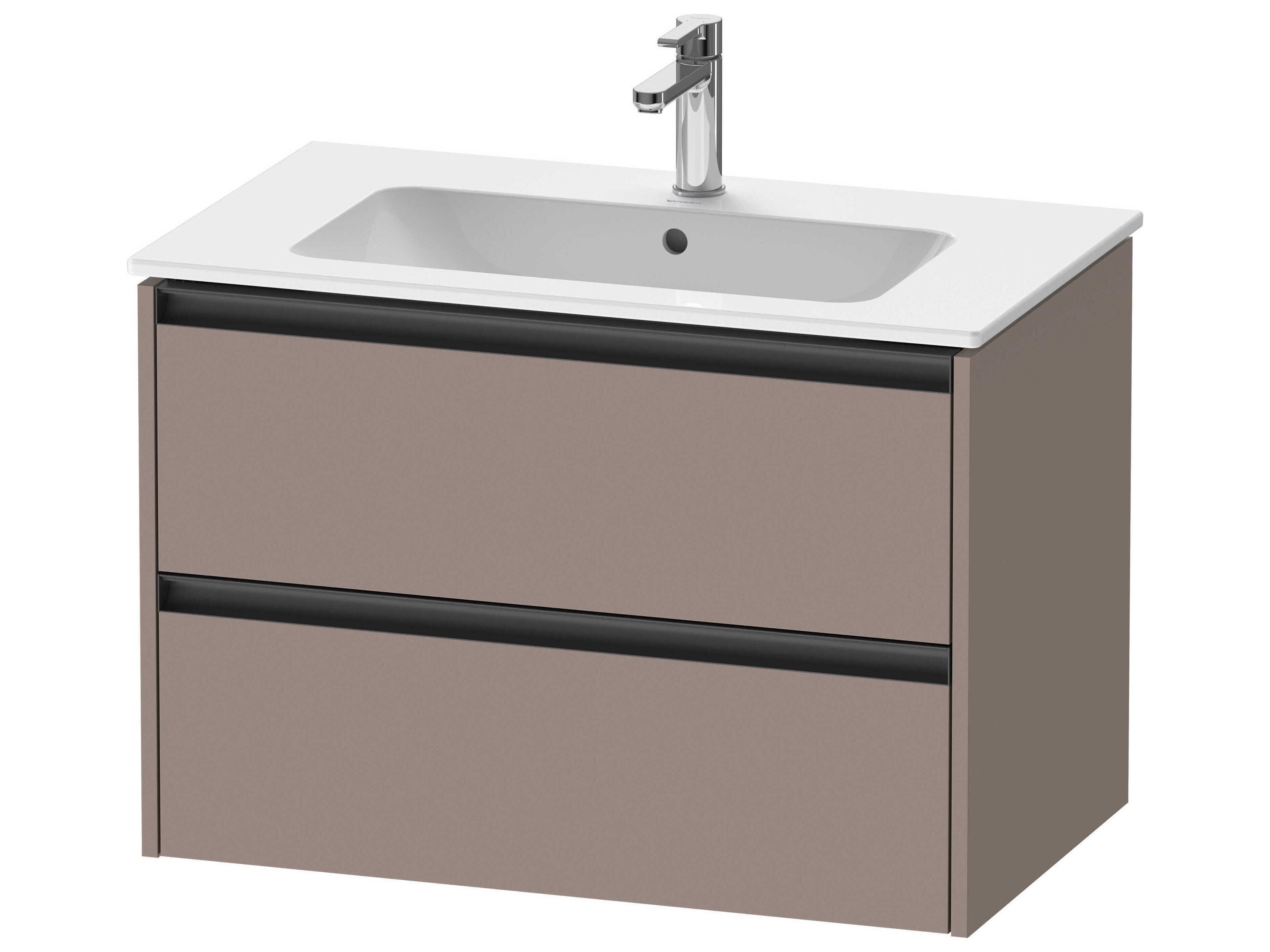 Ketho.2 item 32" Two Frawer Bassalt Matt Wall-Mounted Vanity Unit