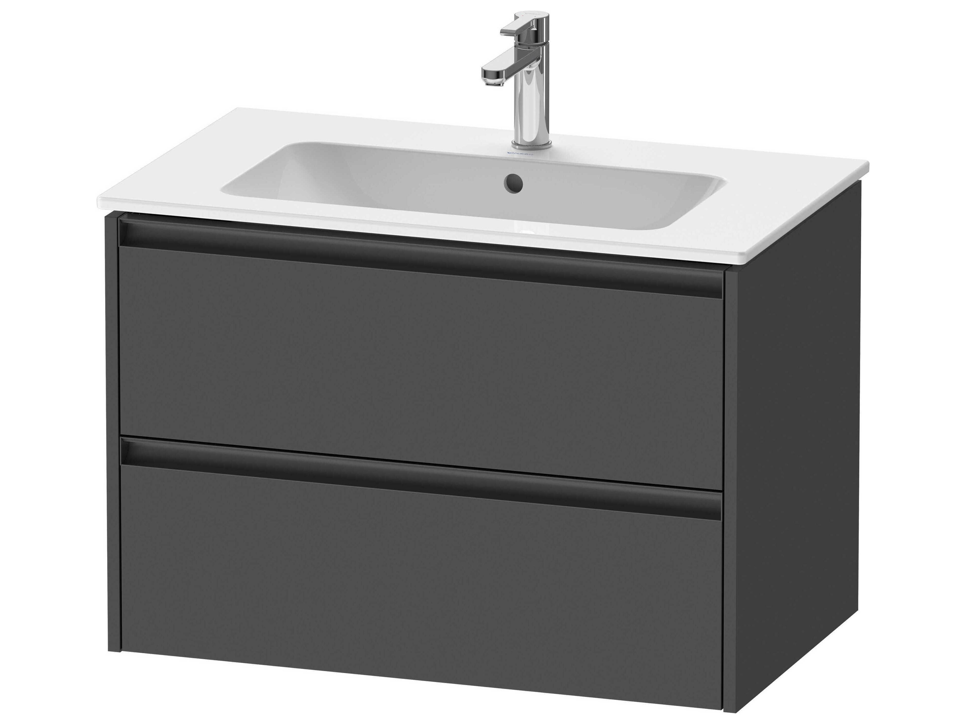 Ketho.2 item 32" Two Drawer Graphite Matt Wall-Mounted Vanity Unit