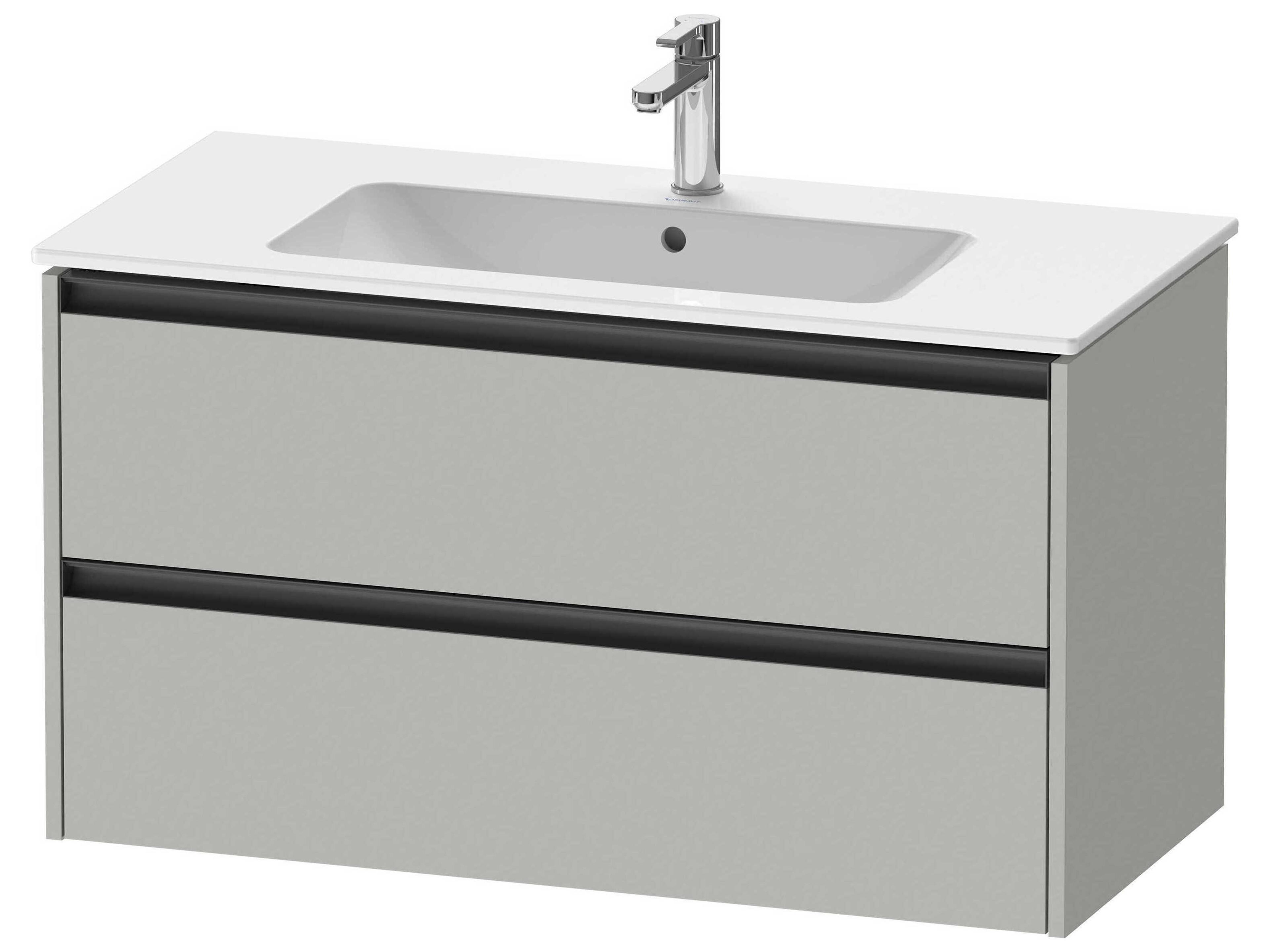 Ketho.2 item 40" Two Drawer Concrete Gray Matt Wall-Mounted Vanity Unit