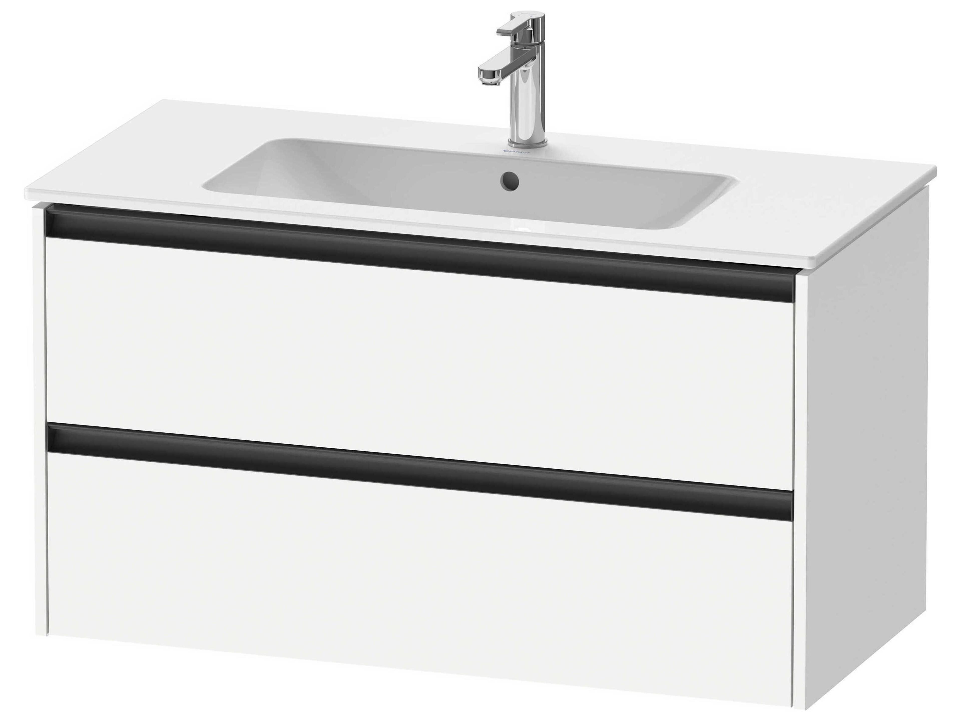 Ketho.2 item 40" Two Drawer White Matt  Wall-Mounted Vanity Unit