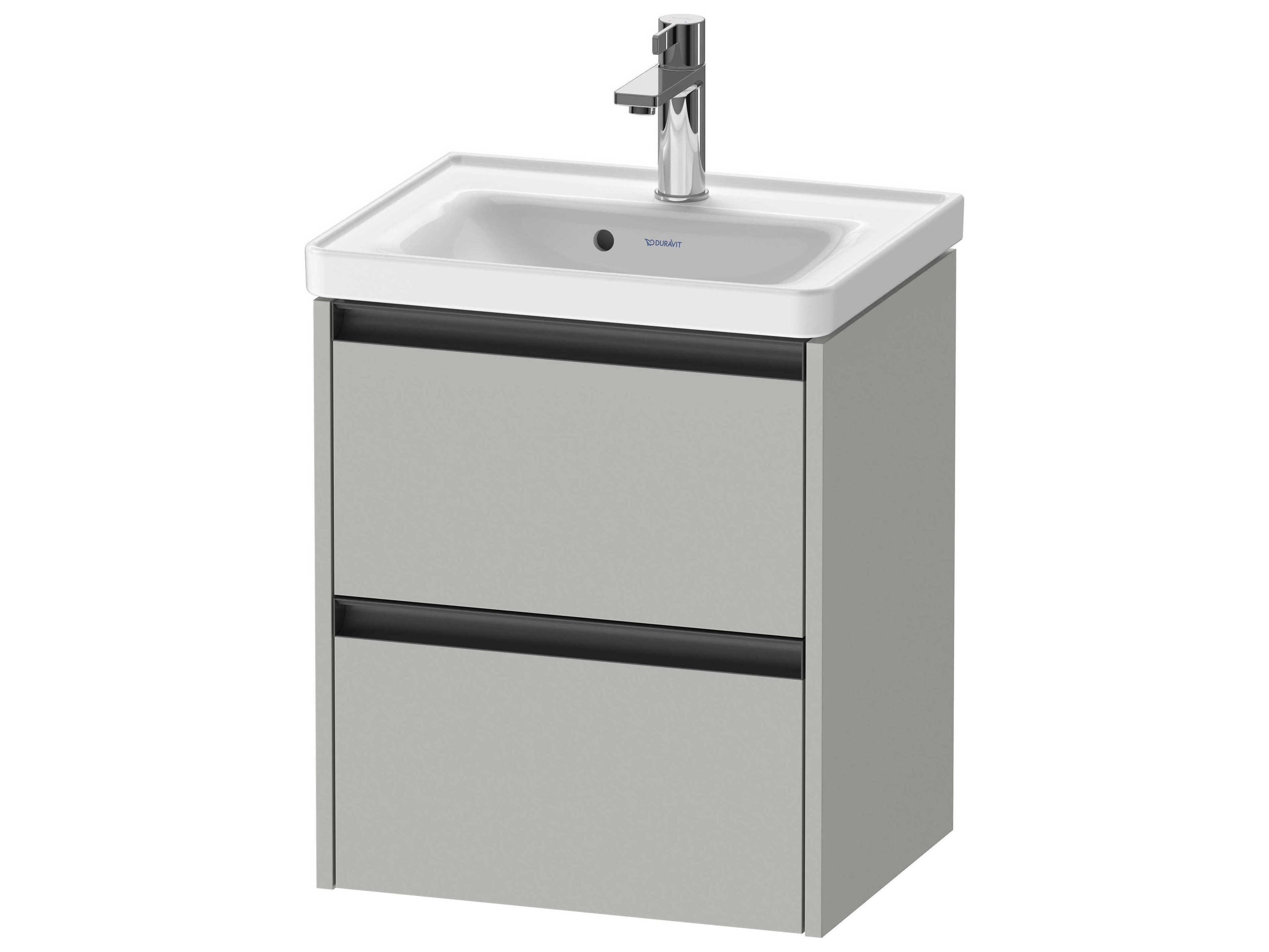 Ketho.2 item 19" Two Drawer Concrete Gray Matt Wall-Mounted Vanity Unit