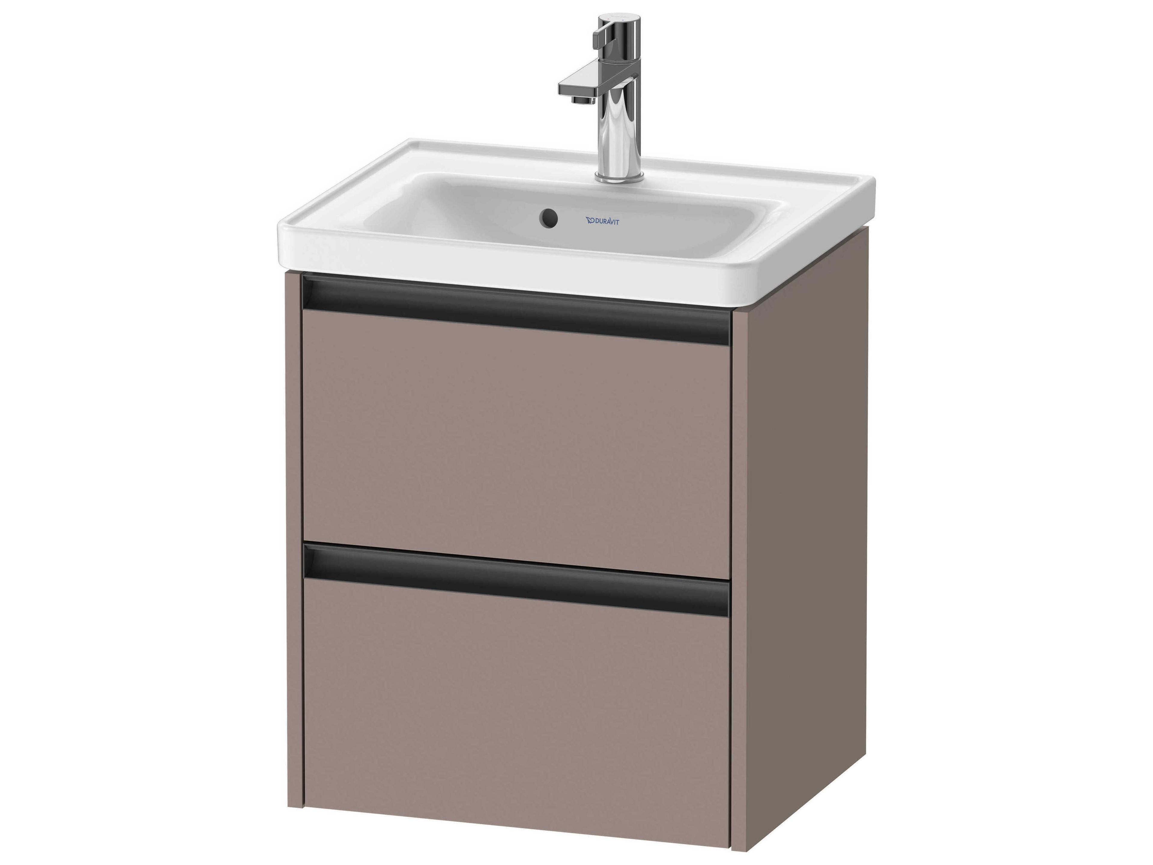 Ketho.2 item 19" Two Frawer Bassalt Matt Wall-Mounted Vanity Unit