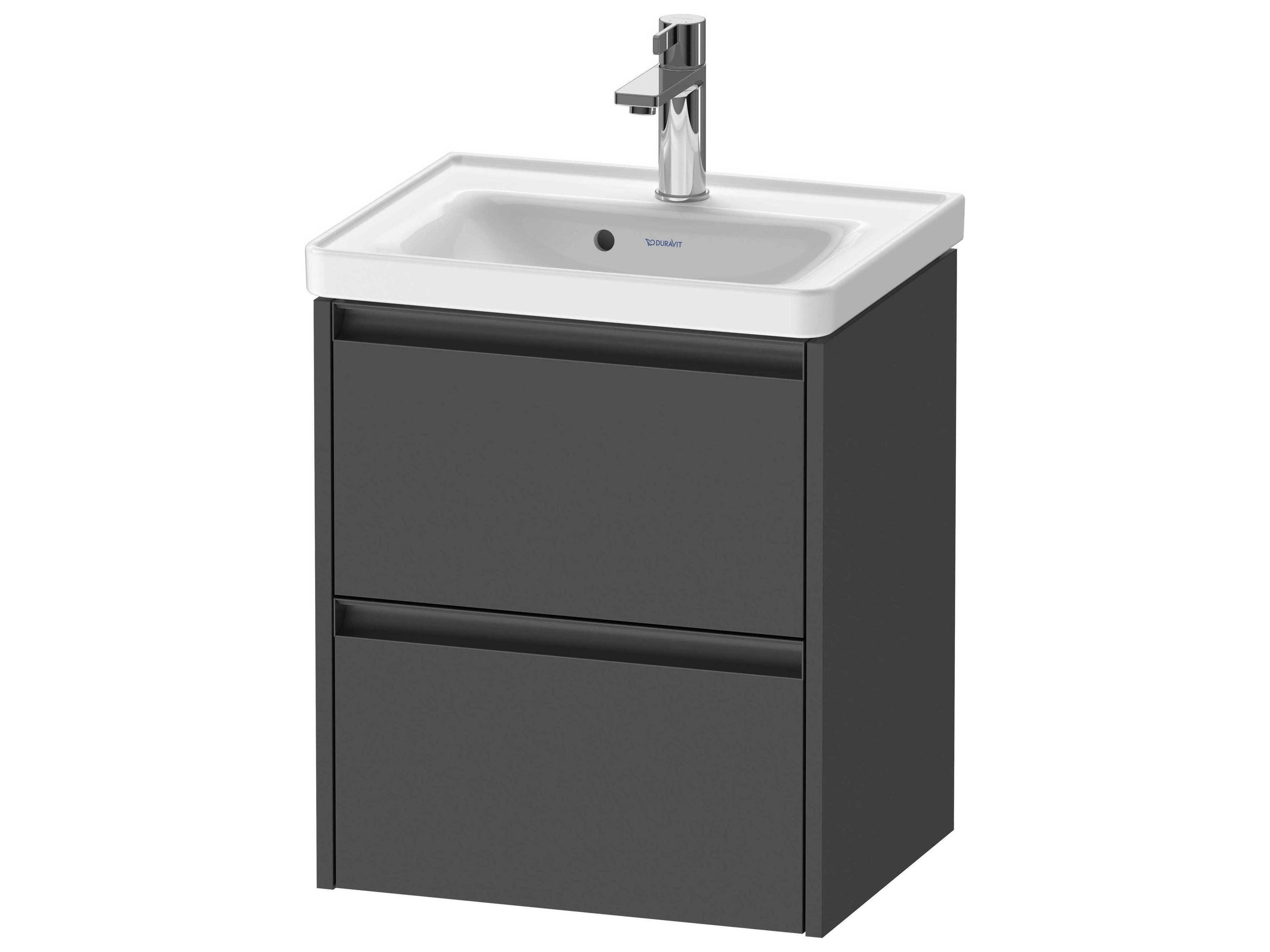 Ketho.2 item 19" Two Drawer Graphite Matt Wall-Mounted Vanity Unit