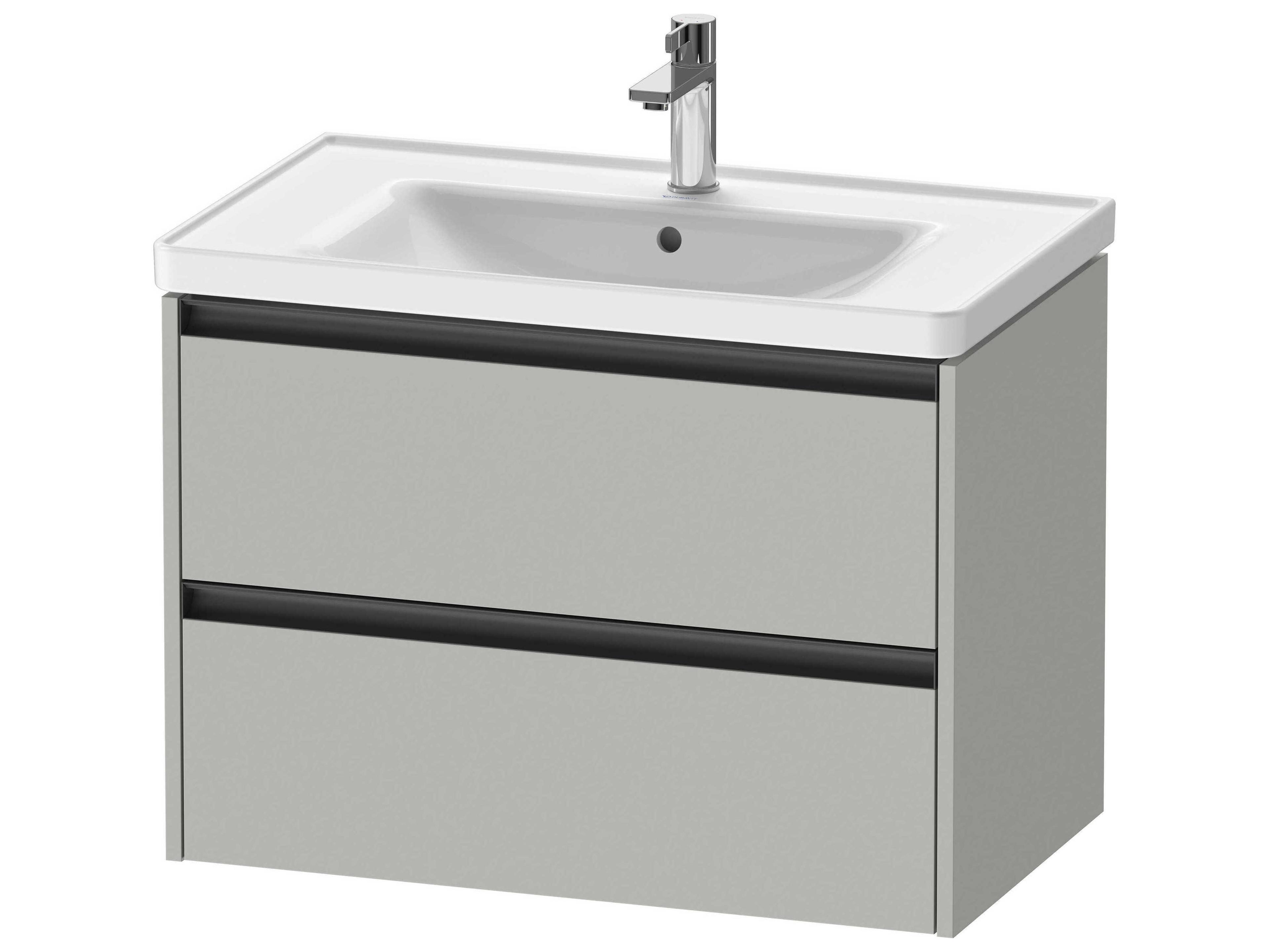 Ketho.2 item 31" Two Drawer Concrete Gray Matt Wall-Mounted Vanity Unit