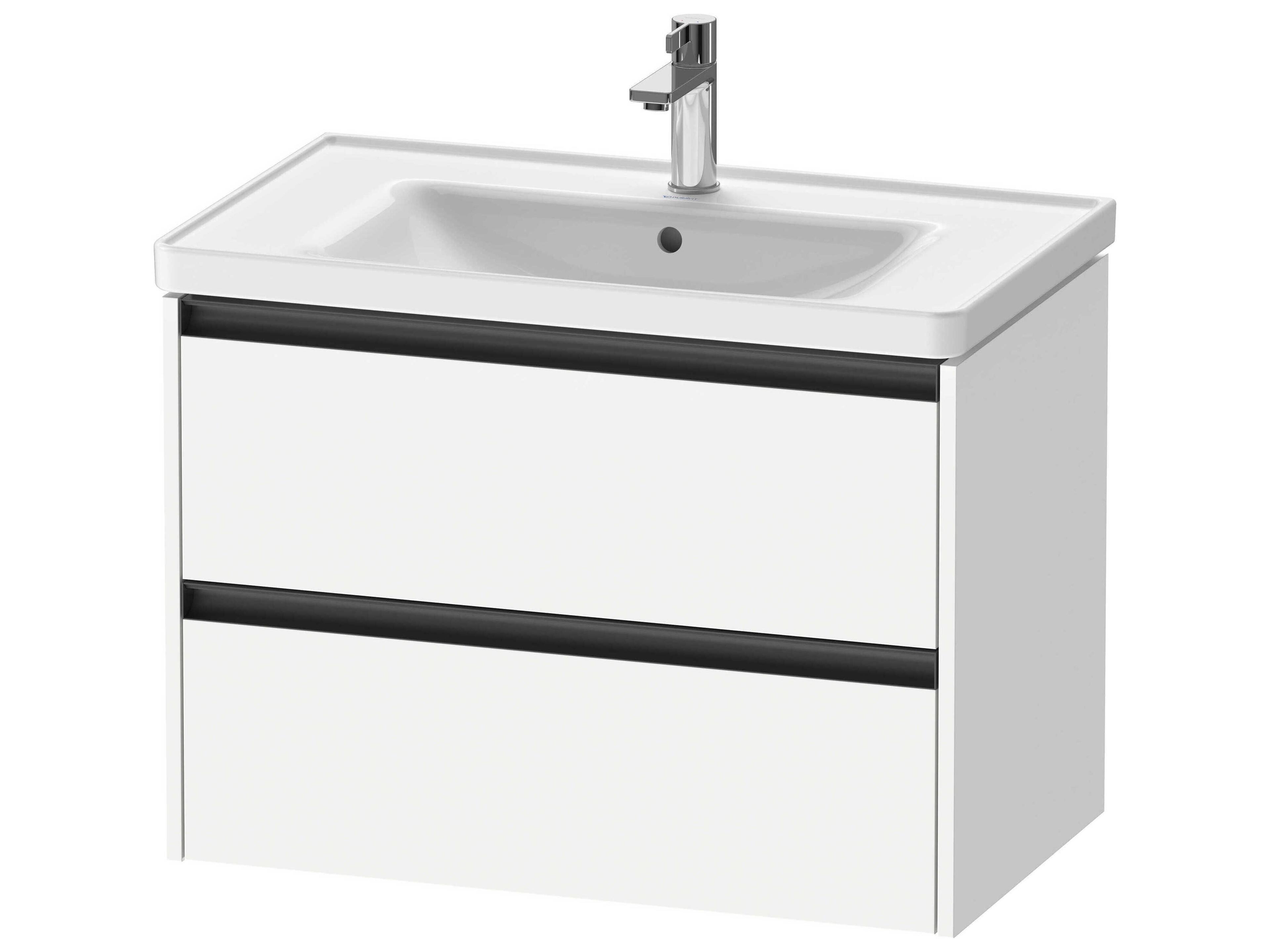 Ketho.2 item 31" Two Drawer White Matt  Wall-Mounted Vanity Unit