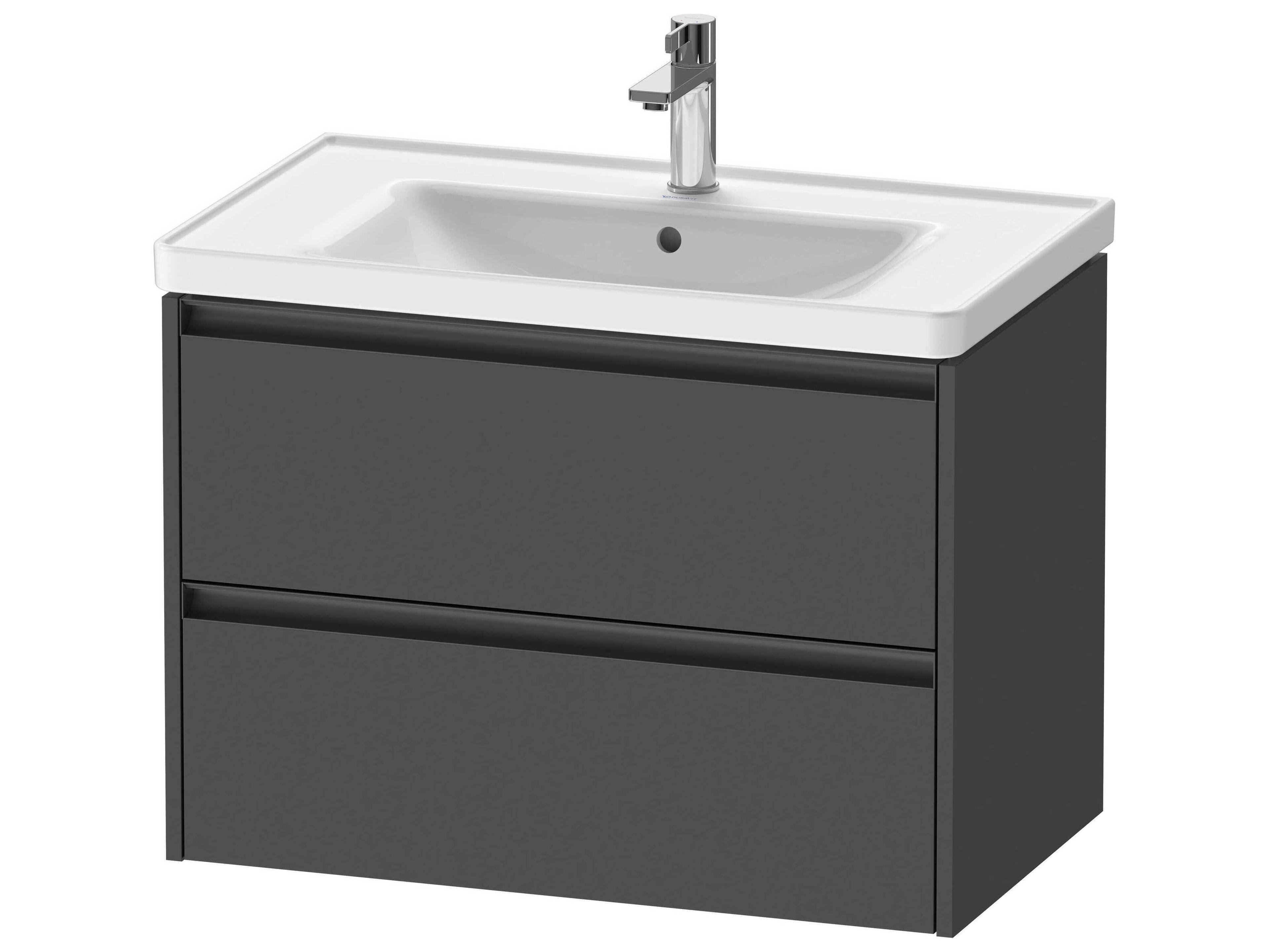 Ketho.2 item 31" Two Drawer Graphite Matt Wall-Mounted Vanity Unit