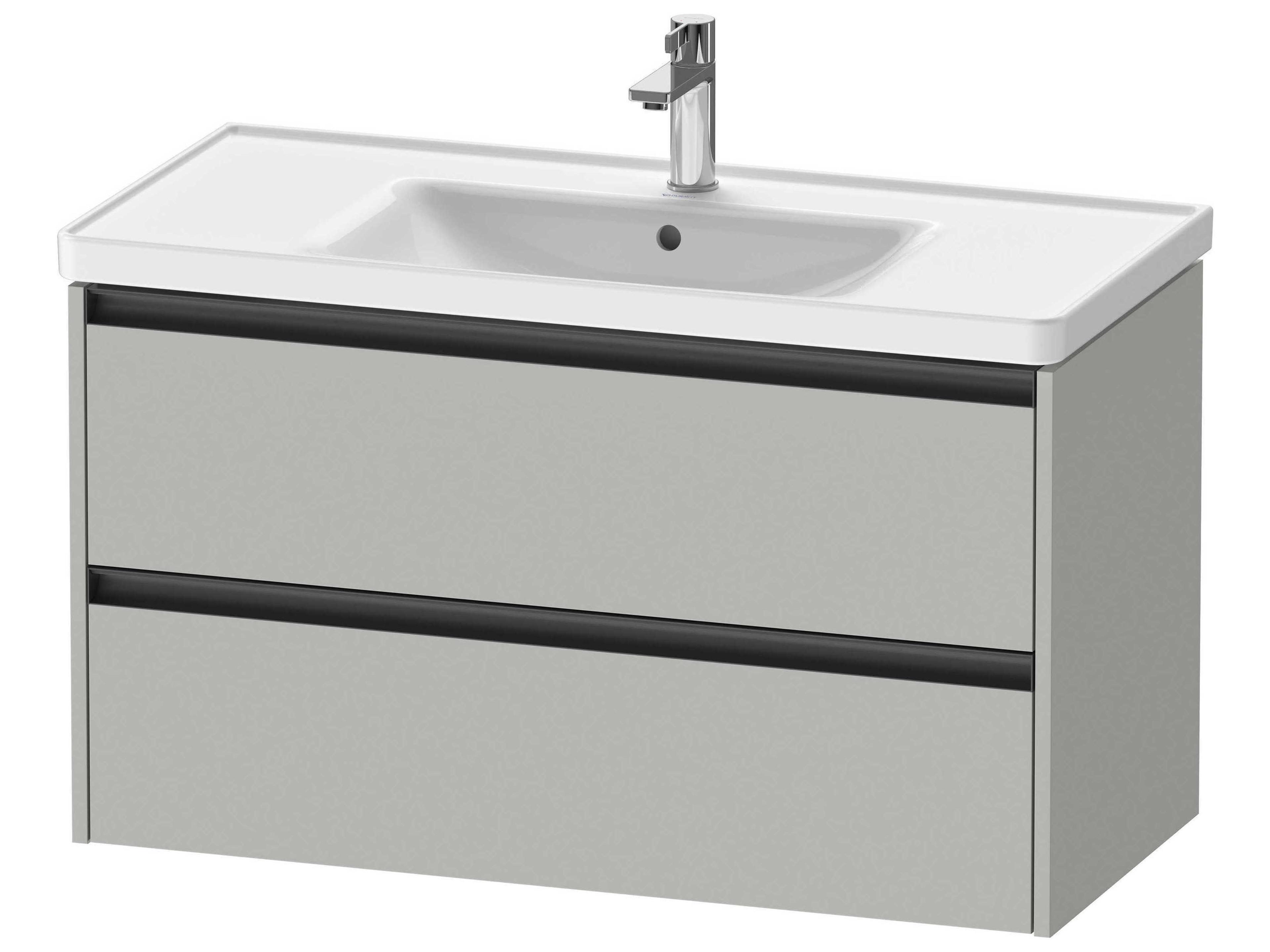 Ketho.2 item 39" Two Drawer Concrete Gray Matt Wall-Mounted Vanity Unit