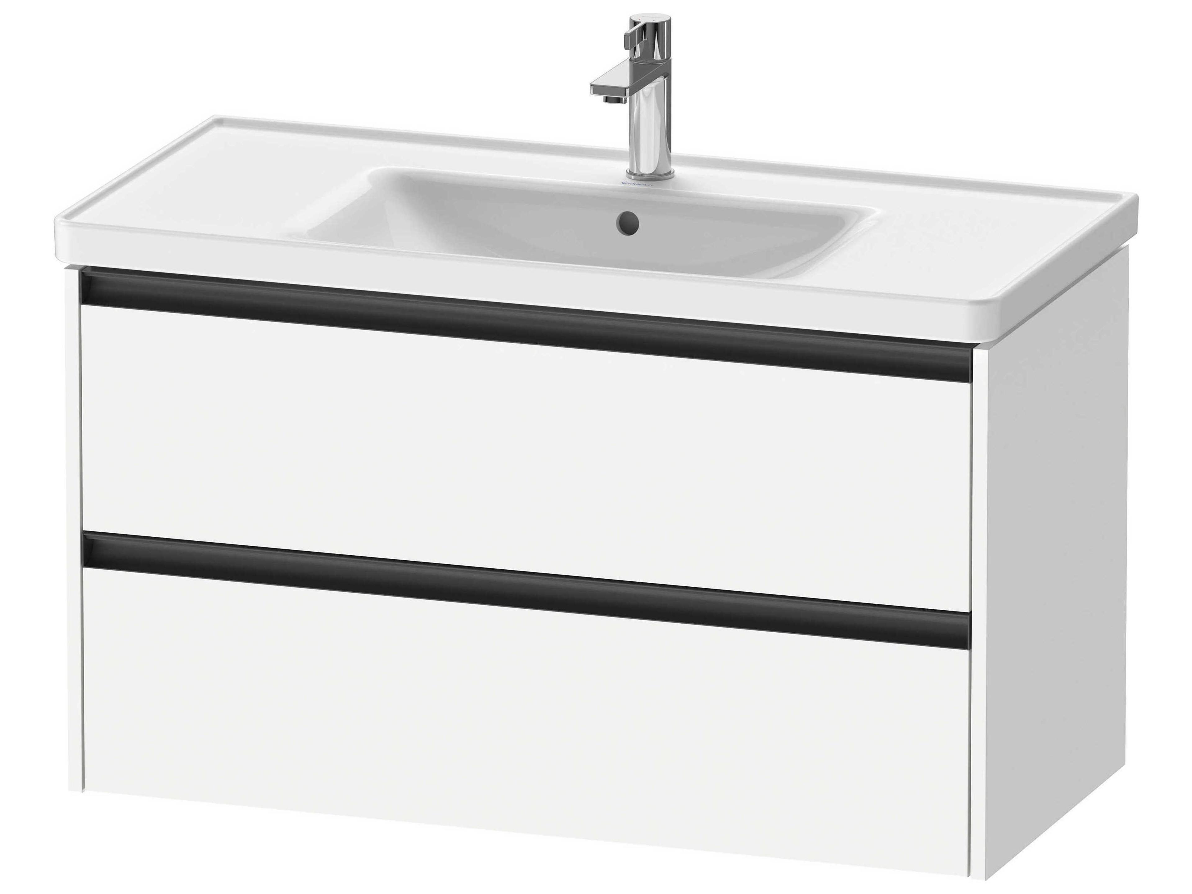 Ketho.2 item 39" Two Drawer White Matt  Wall-Mounted Vanity Unit
