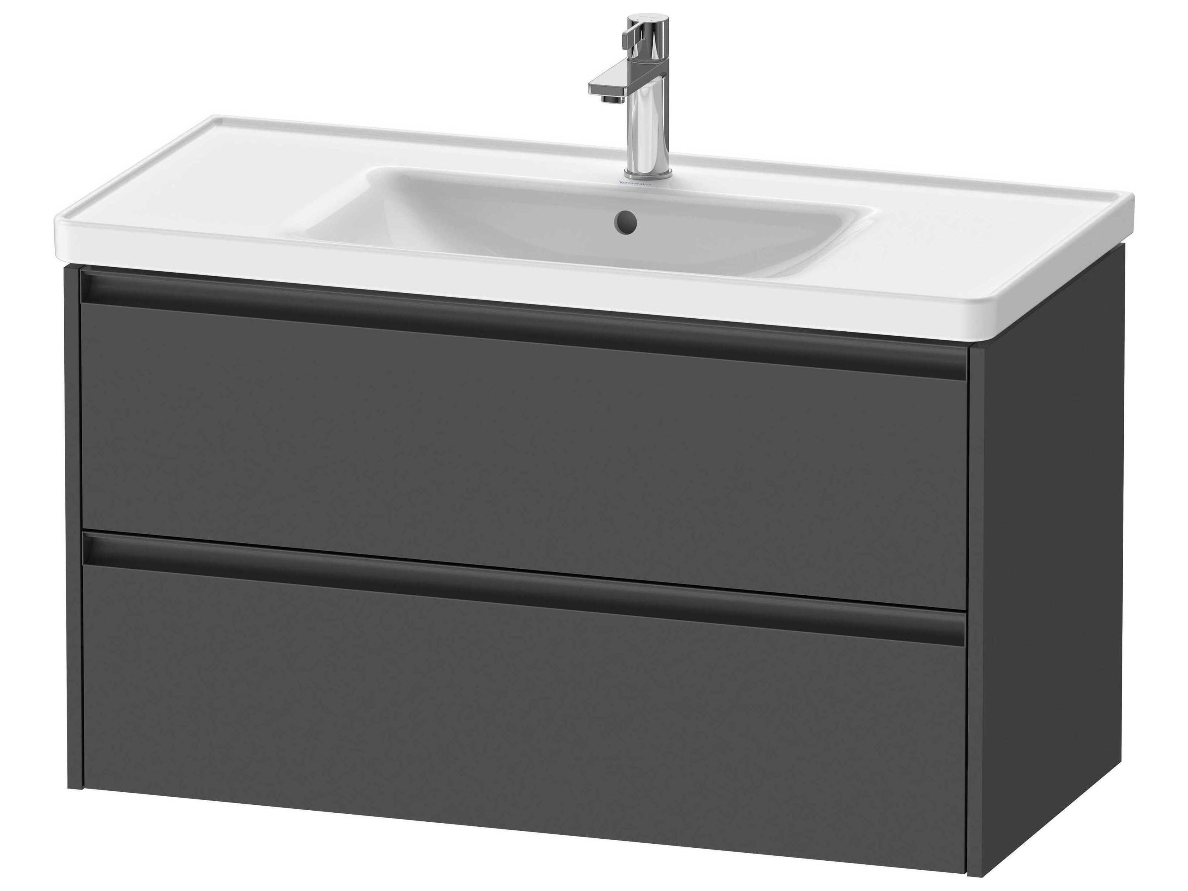 Ketho.2 item 39" Two Drawer Graphite Matt Wall-Mounted Vanity Unit