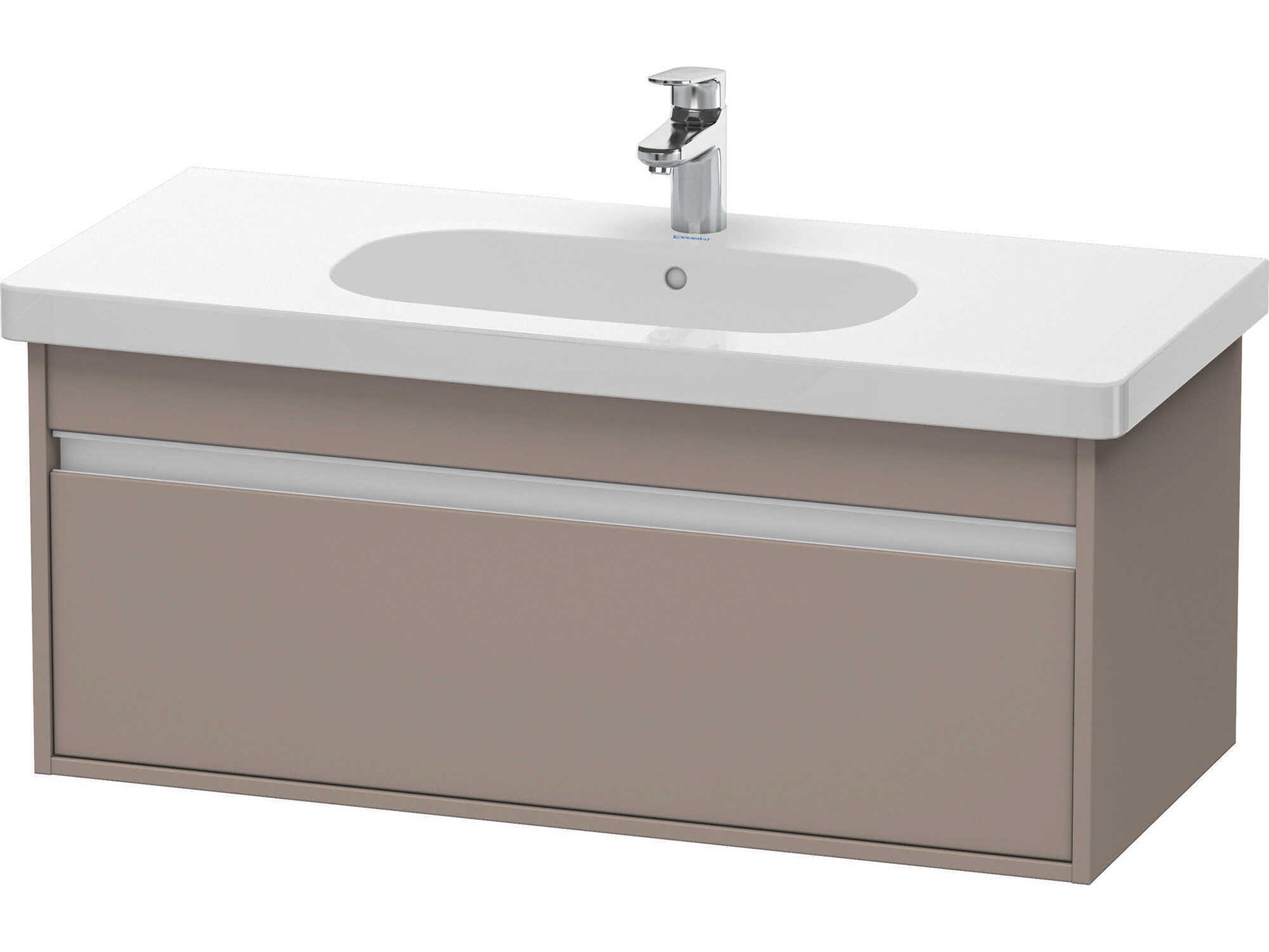 Ketho 39'' One Drawer Bassalt Matt Wall-Mounted Vanity Unit