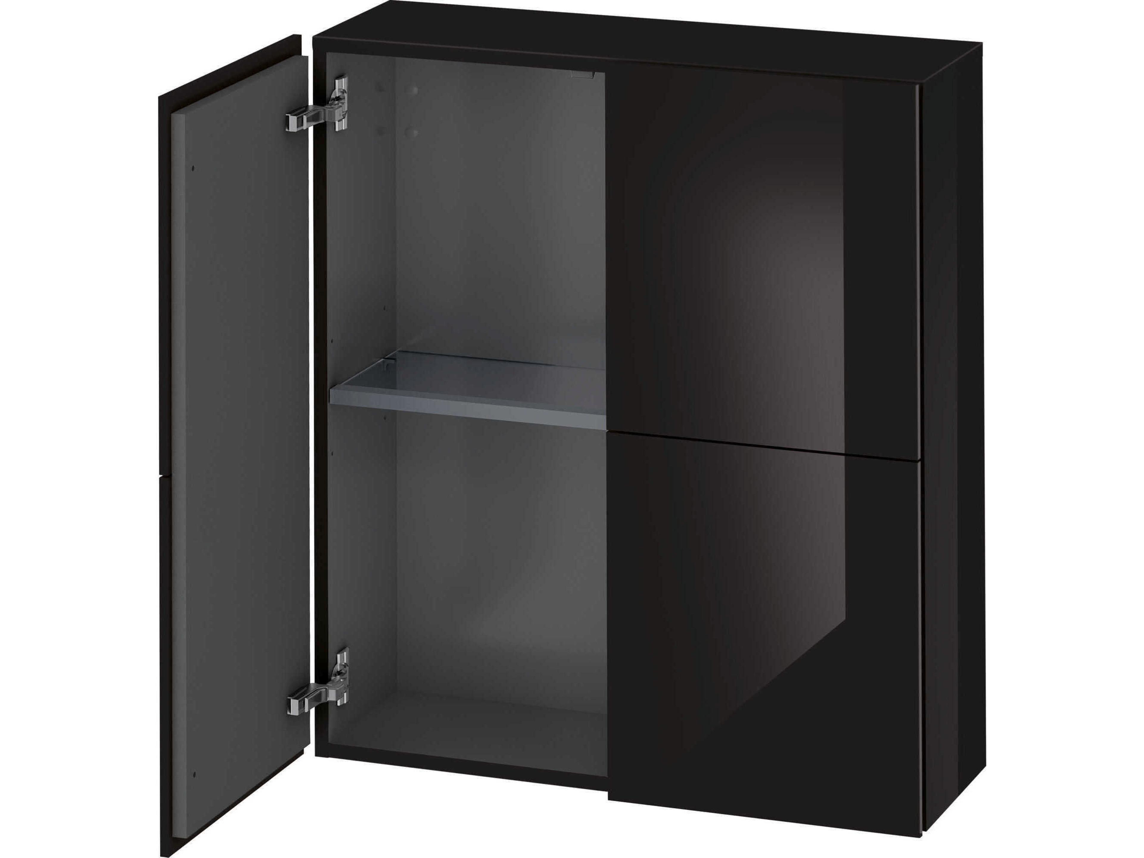 L-cube 28'' Black High Gloss Wall-Mounted Cabinet
