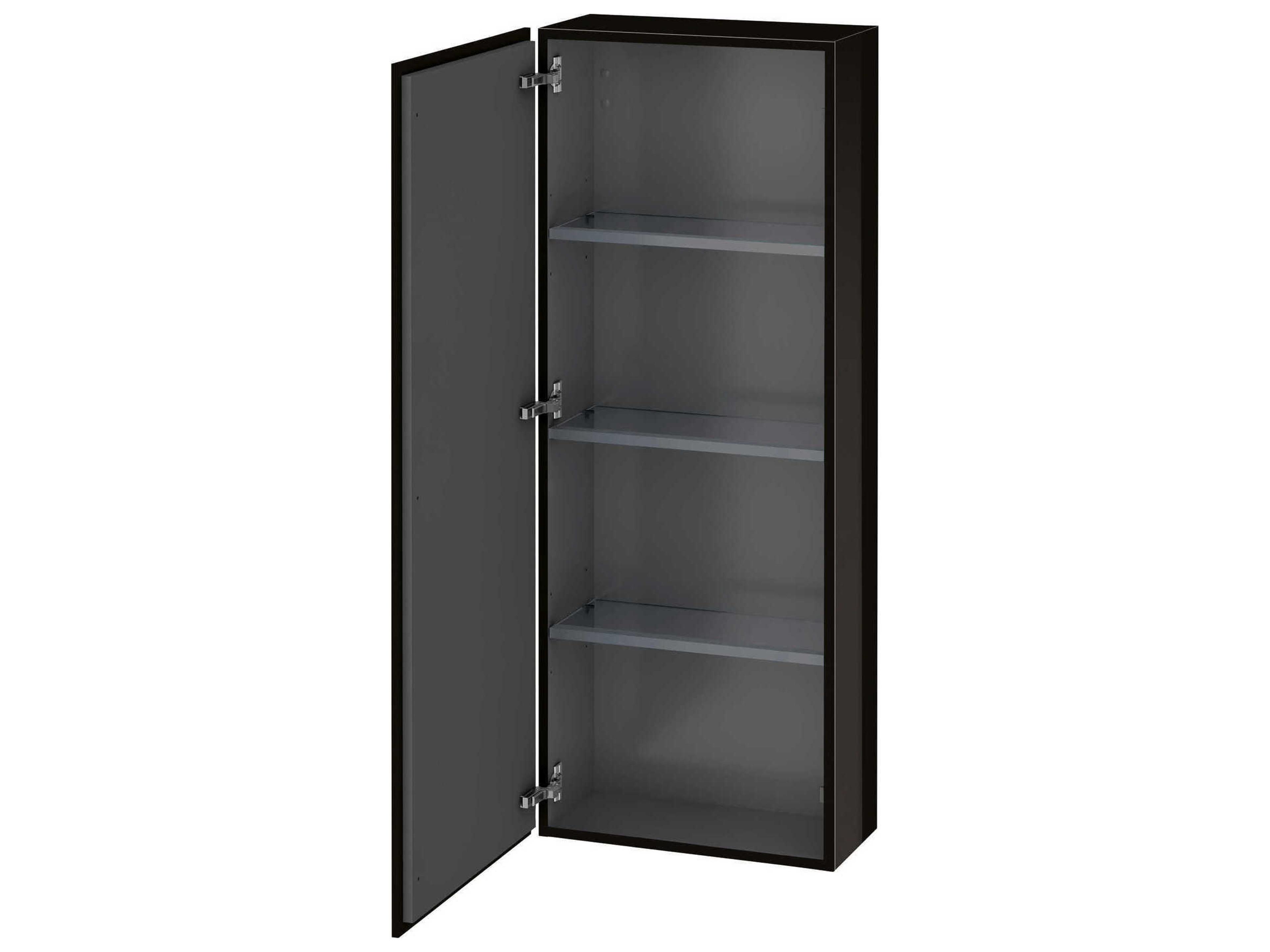 Duravit L-cube 20'' Black High Gloss Wall-Mounted Cabinet - Left-Hand Hinge