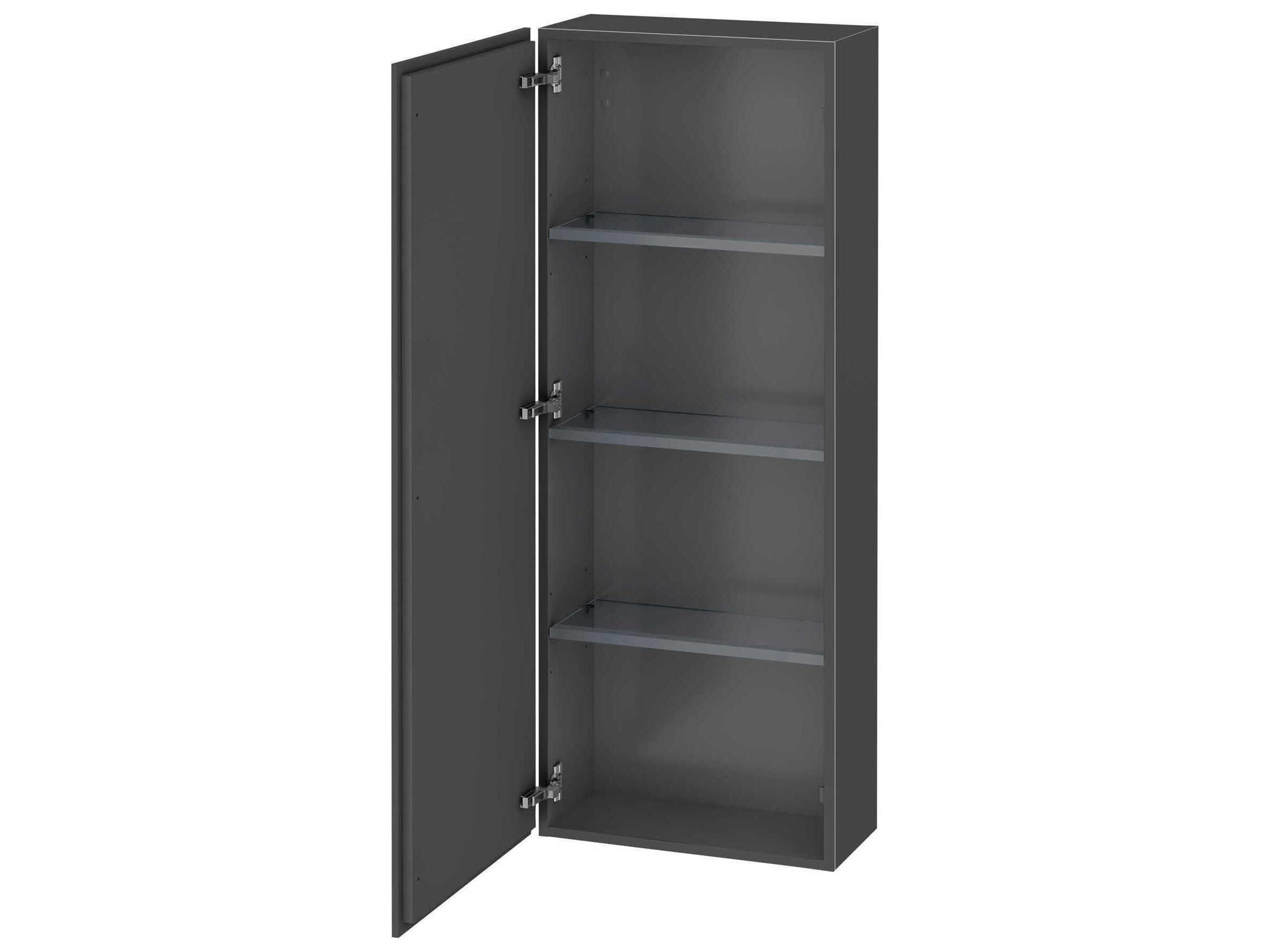 Duravit L-cube 20'' Graphite Matt Wall-Mounted Cabinet - Left-Hand Hinge